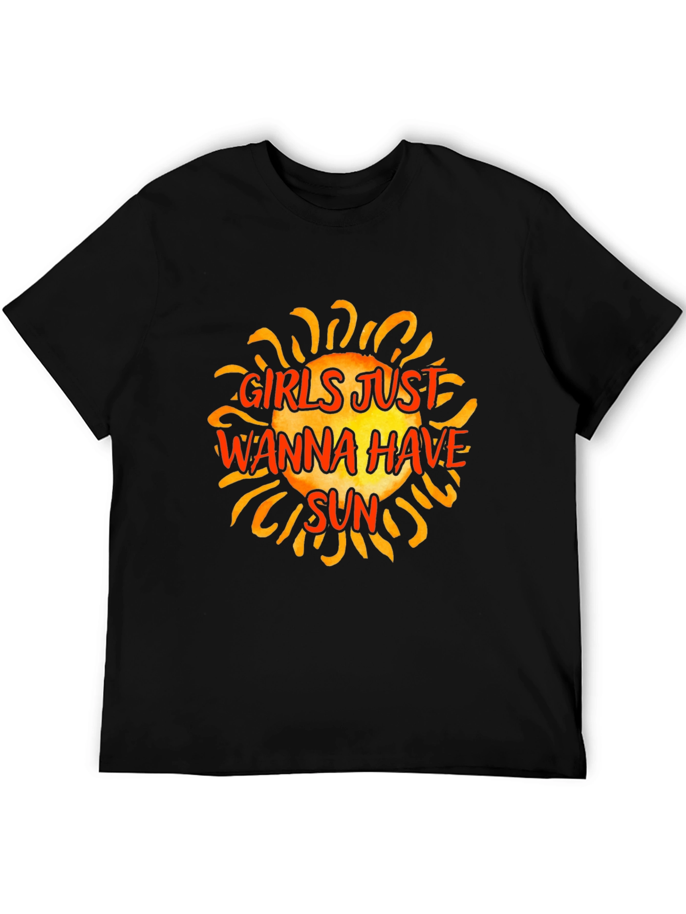 Black Girls Just Wanna Have Sun T-Shirt - Black Graphic Tee view 5