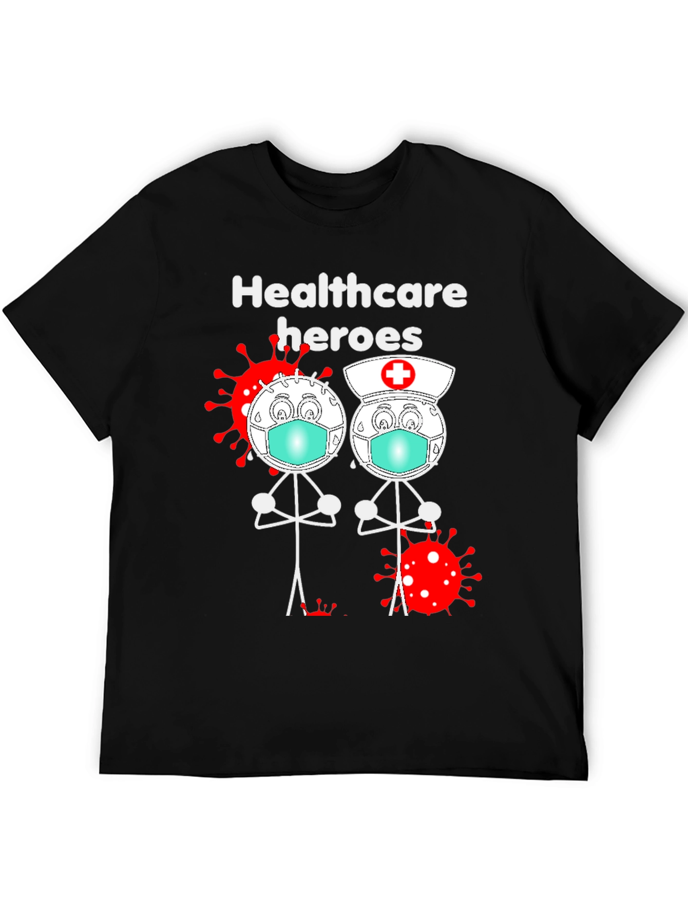 Black Healthcare Heroes Graphic T-Shirt view 5