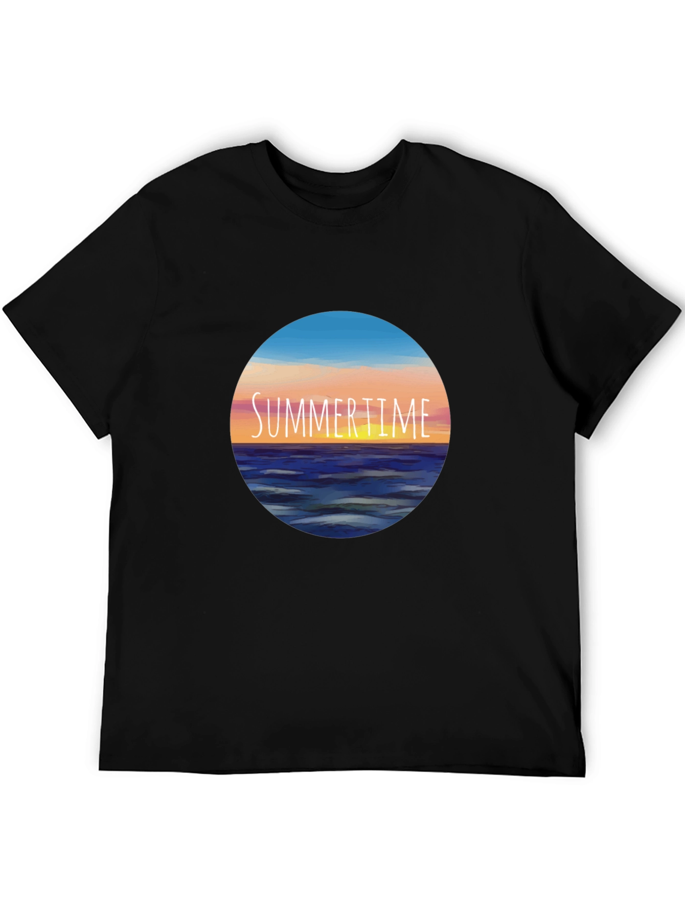 Black Summertime Horizon Graphic Tee view 5