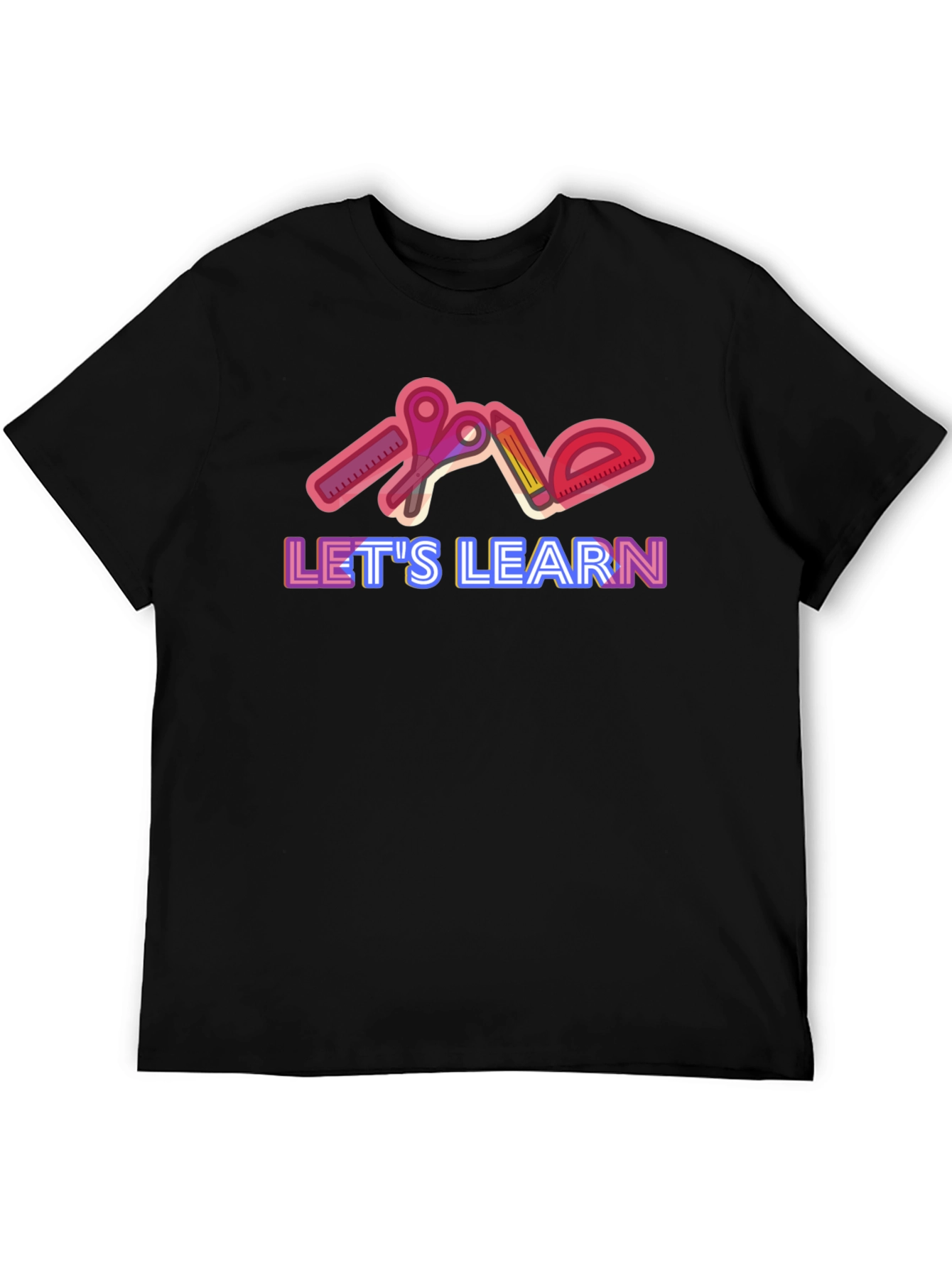 Black Let's Learn Graphic Tee - Black view 5