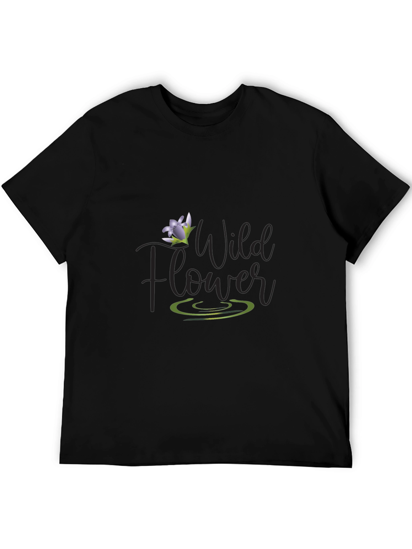 Black Wildflower Graphic Tee - Men's Black T-Shirt view 5