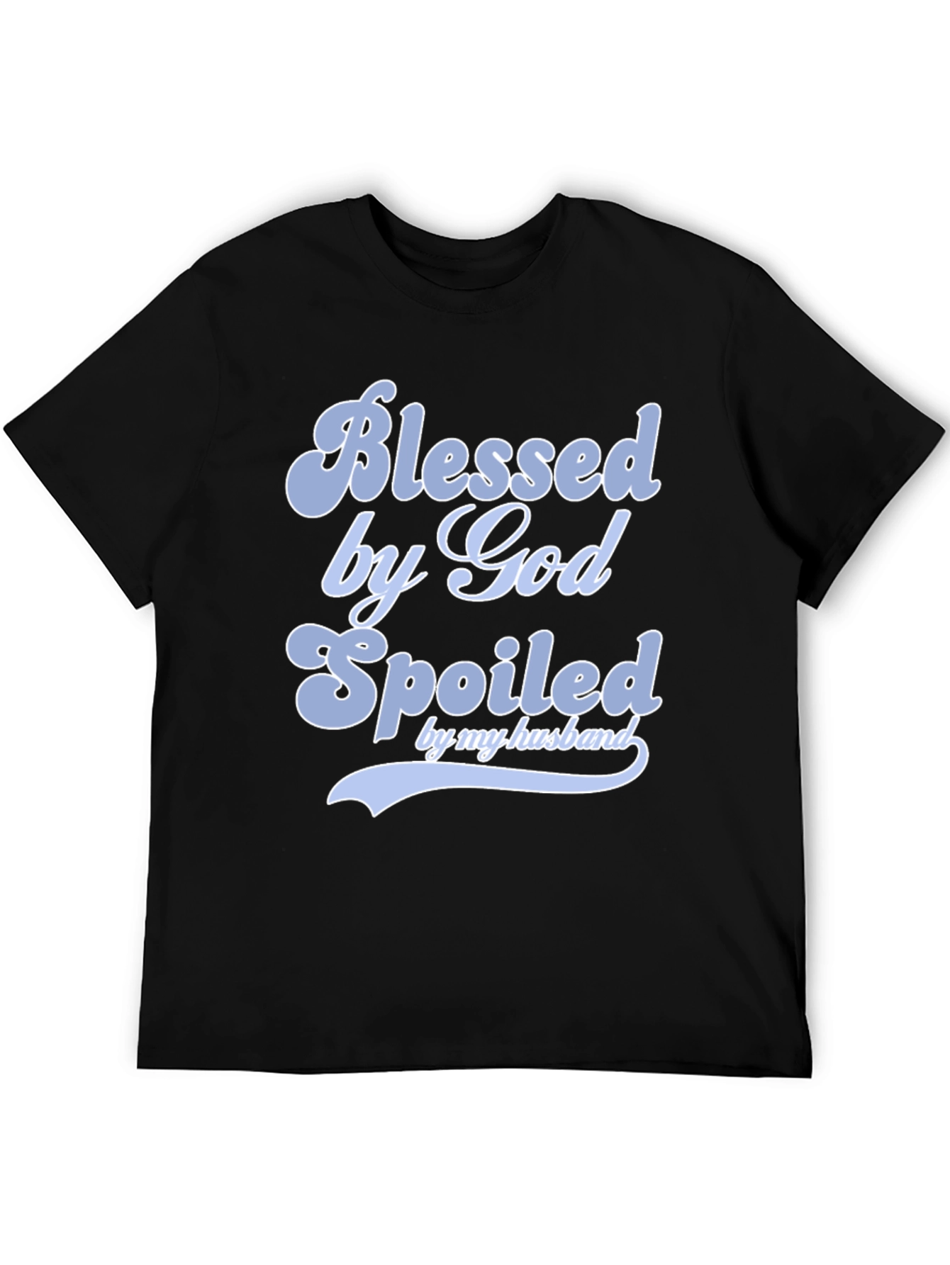 Black Blessed by God Spoiled by Husband T-Shirt view 5