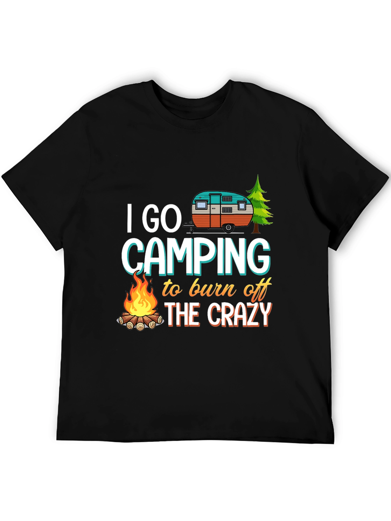 Black Camping Crazy Burn Off T-Shirt view 5
