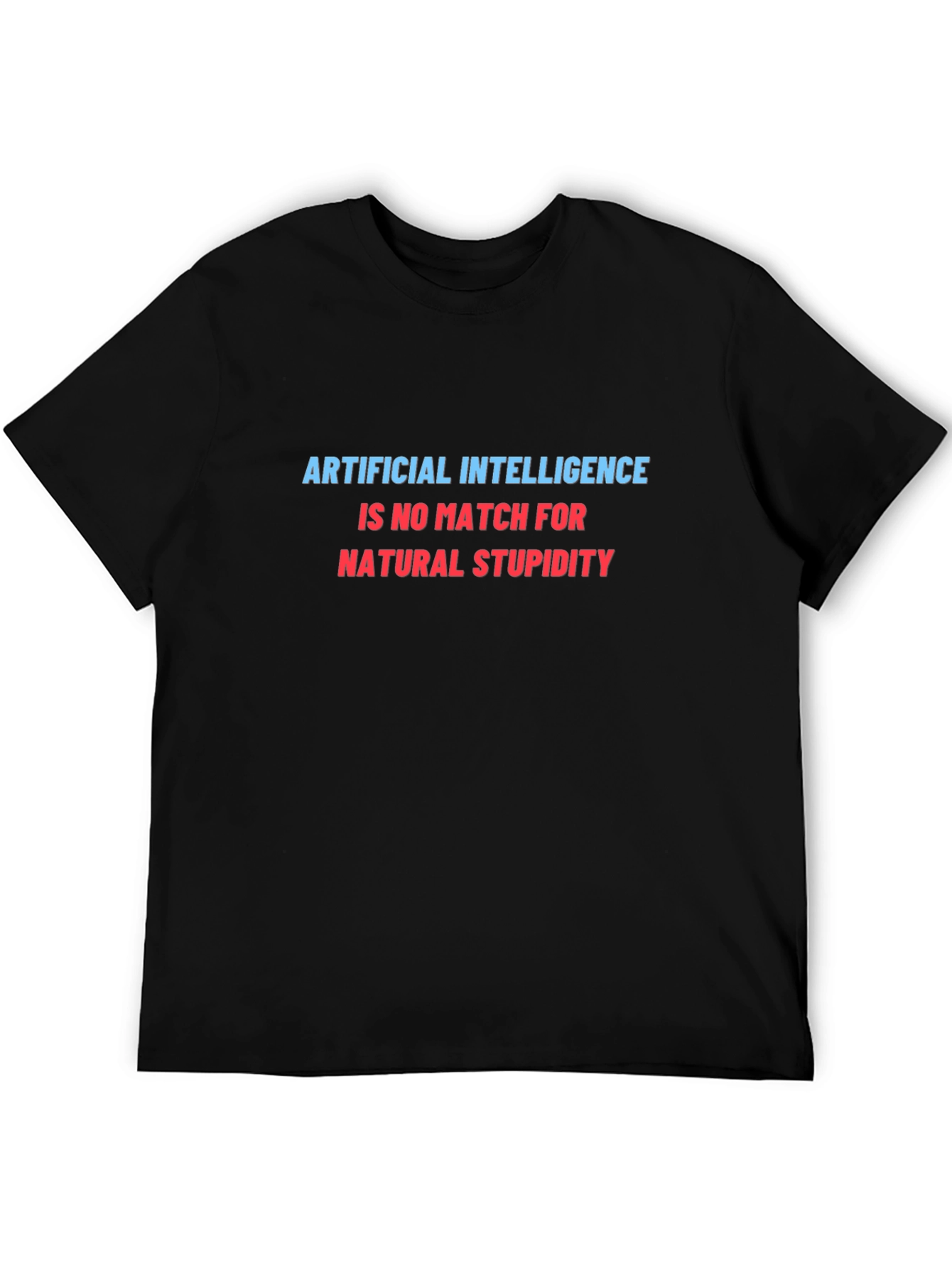 Black AI vs Stupidity Graphic Tee - Funny Slogan T-Shirt view 5