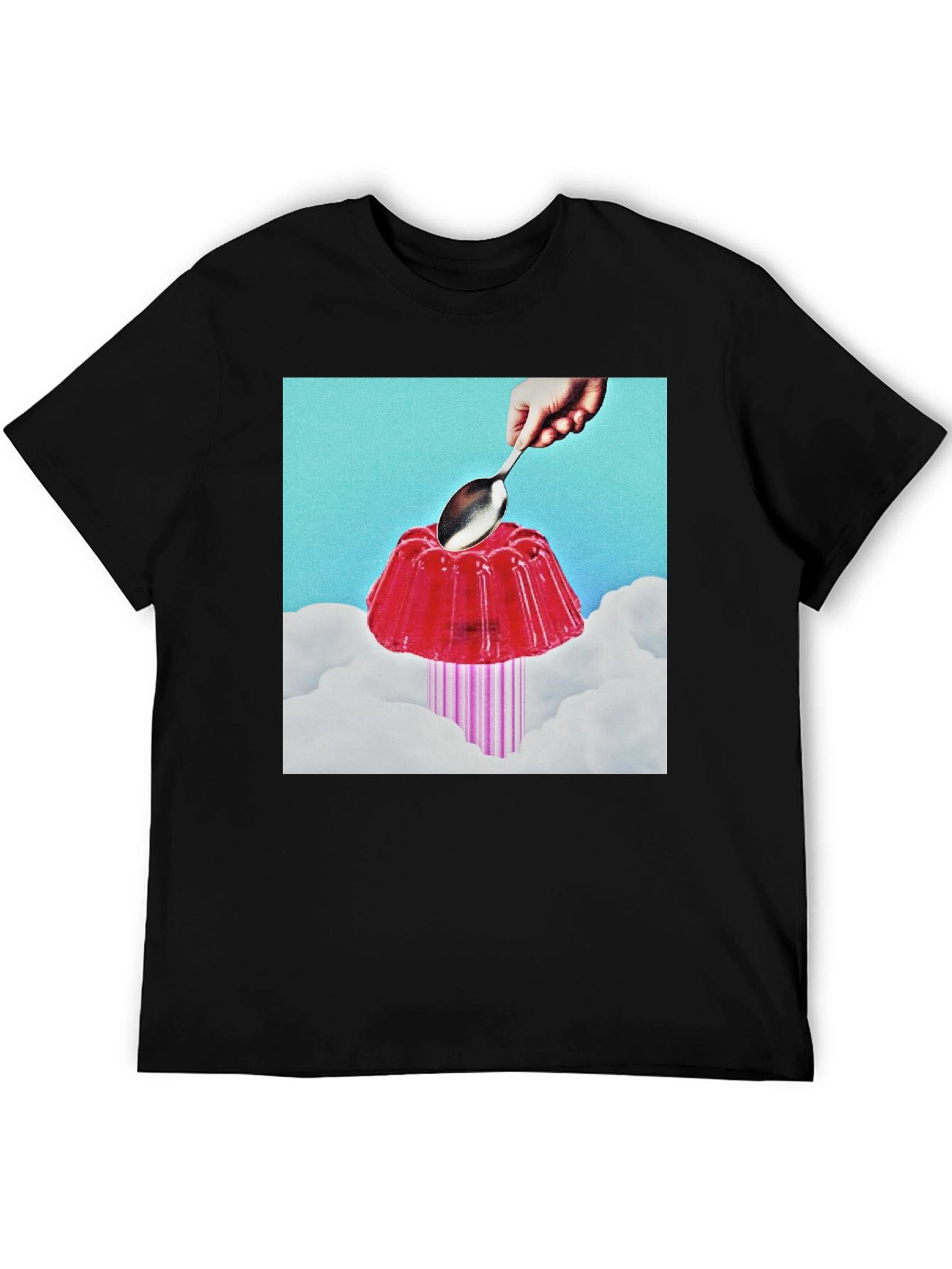 Black Surreal Jelly Dessert T-Shirt view 5
