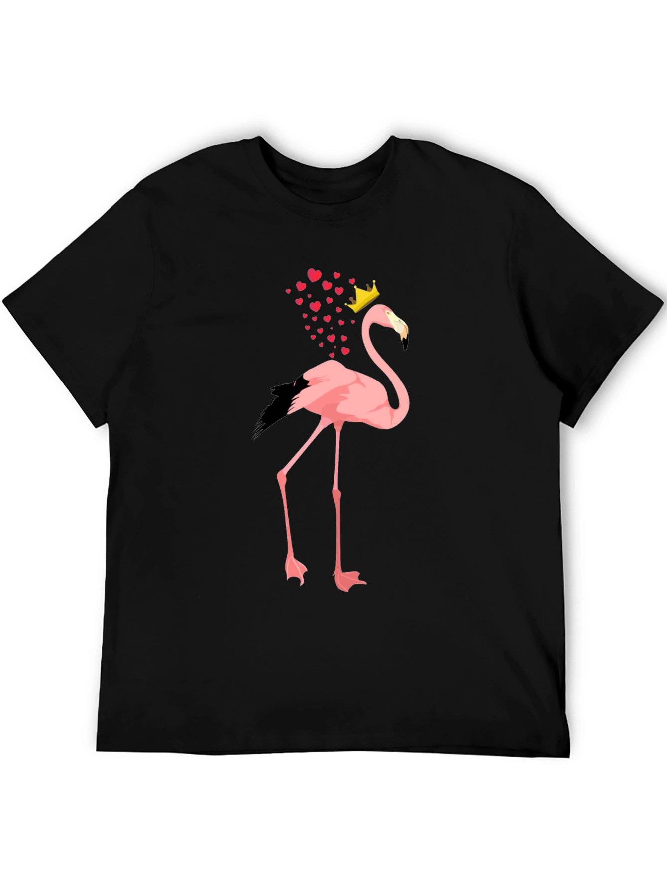 Black Flamingo King T-Shirt - Men's Black Tee view 5