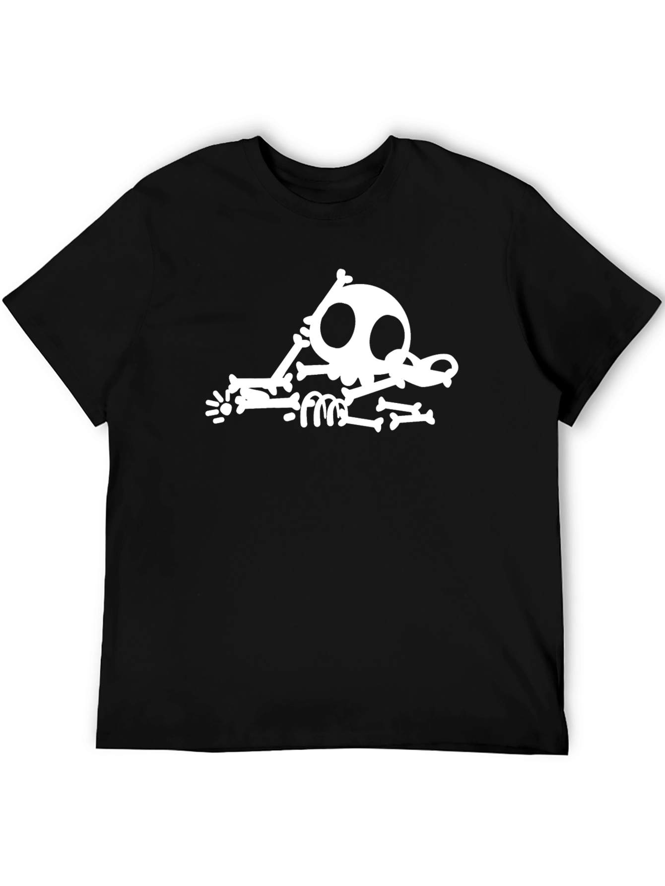 Black Funny Skeleton Black T-Shirt view 5