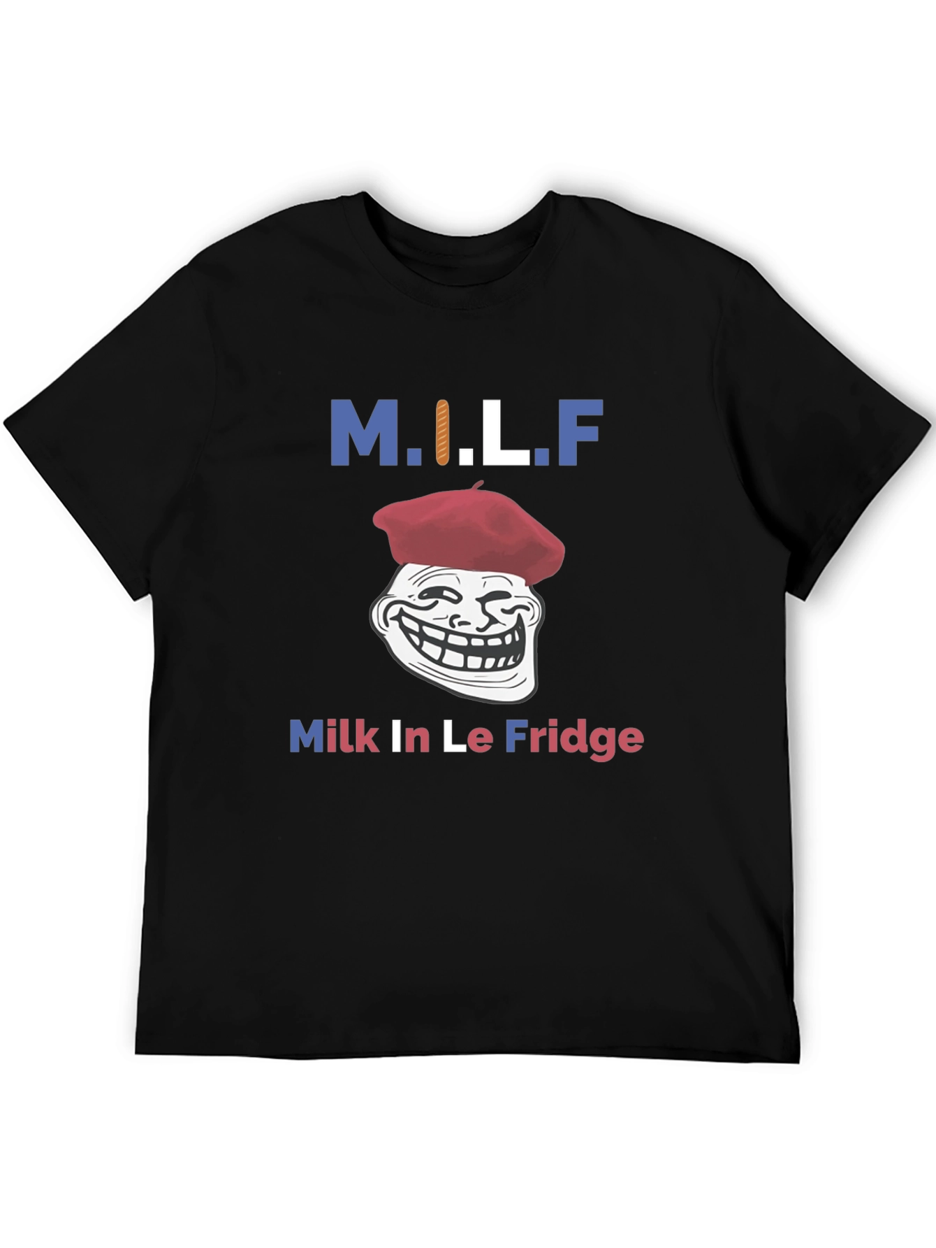 Black M.I.L.F. Funny Graphic T-Shirt - Milk In Le Fridge view 5