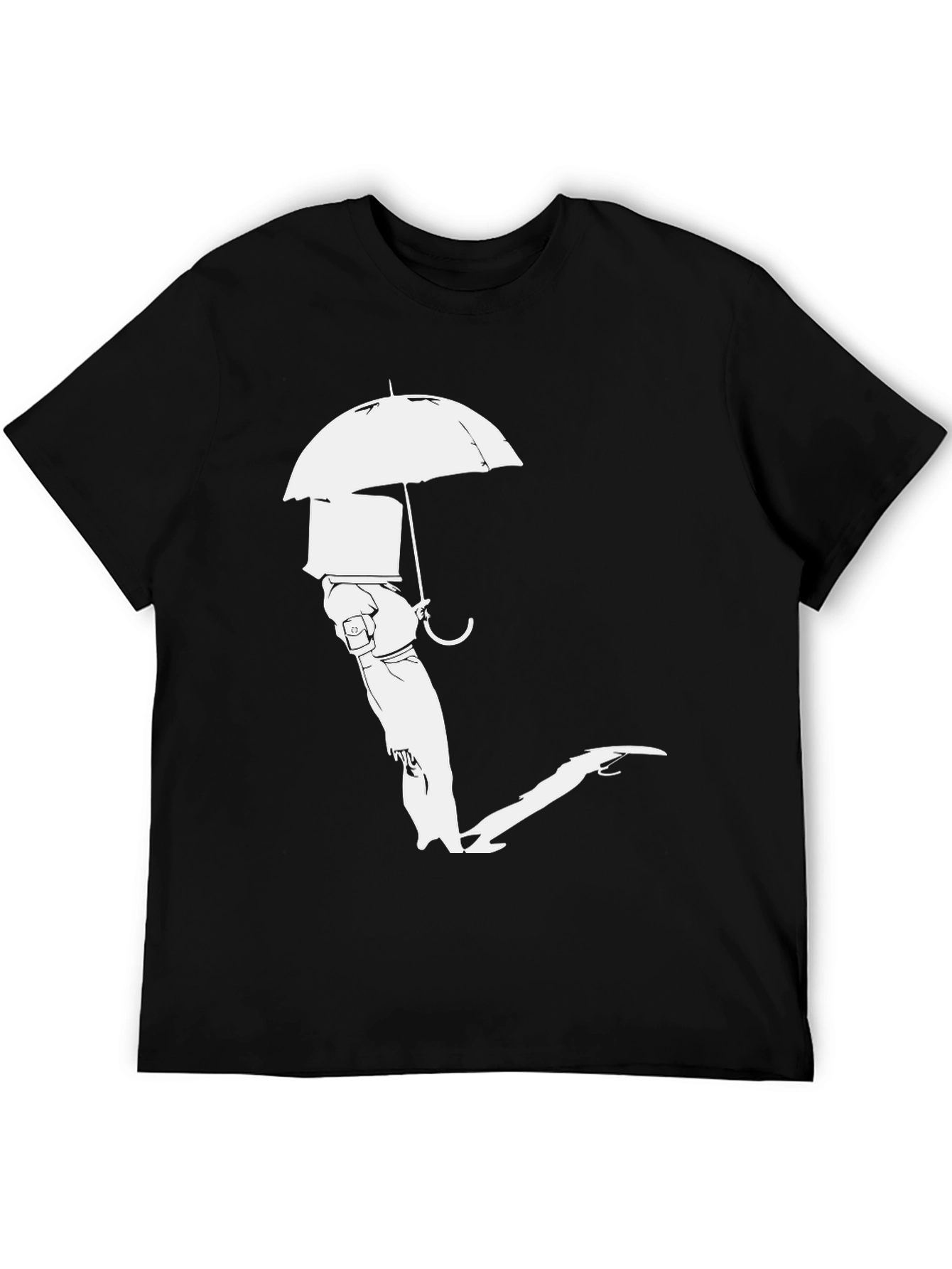 Black Umbrella Man Graphic Tee - Modern Streetwear view 5