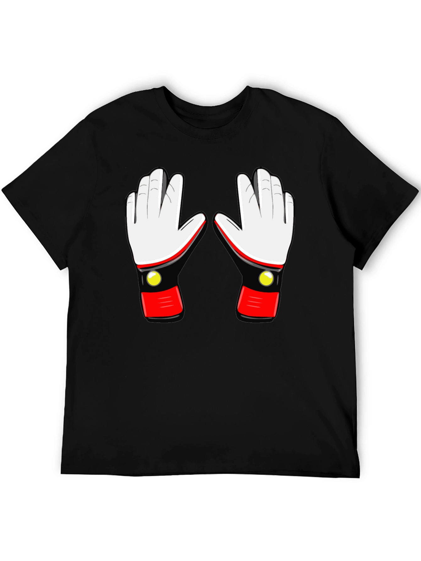 Black Retro Robot Glove Graphic T-Shirt view 5