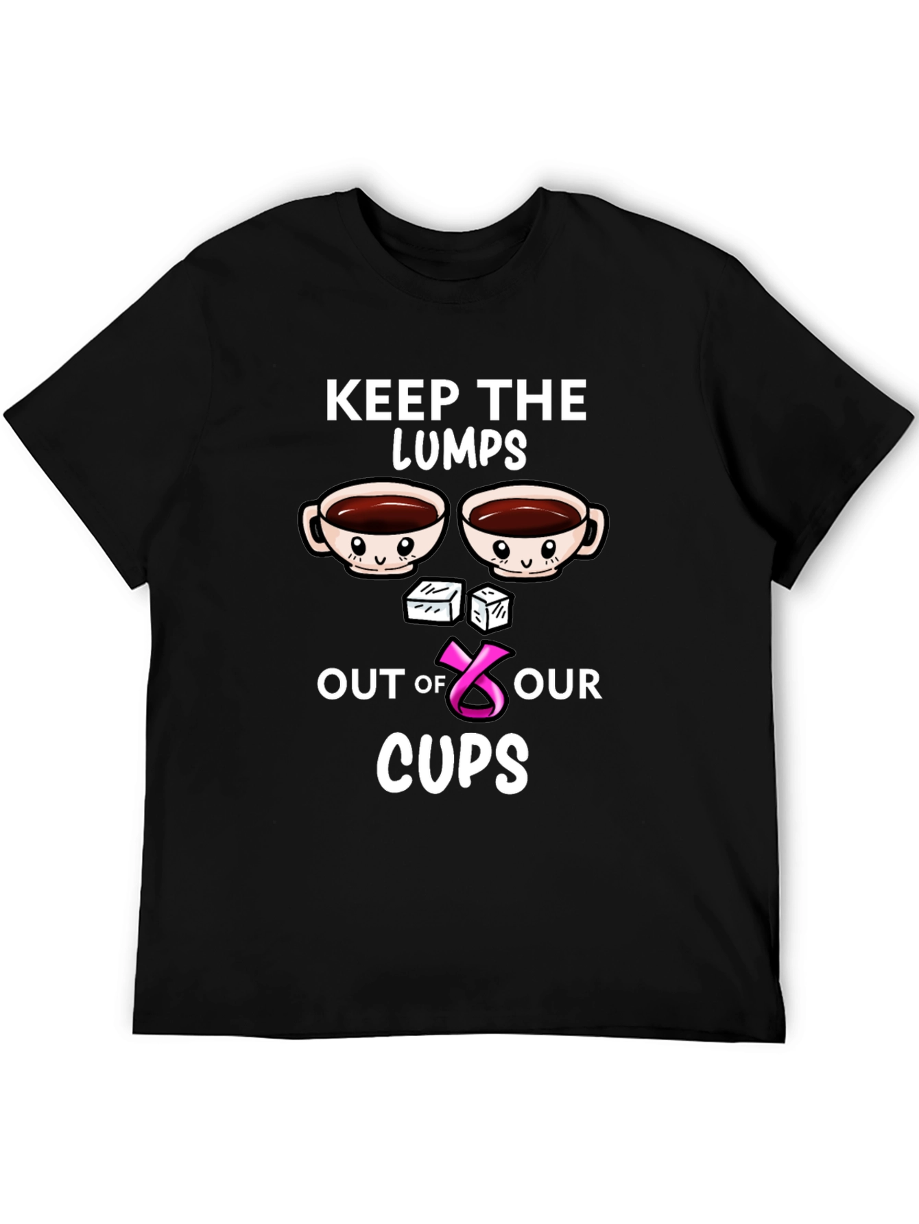 Black Keep the Lumps Out of Our Cups Breast Cancer Awareness T-Shirt view 5