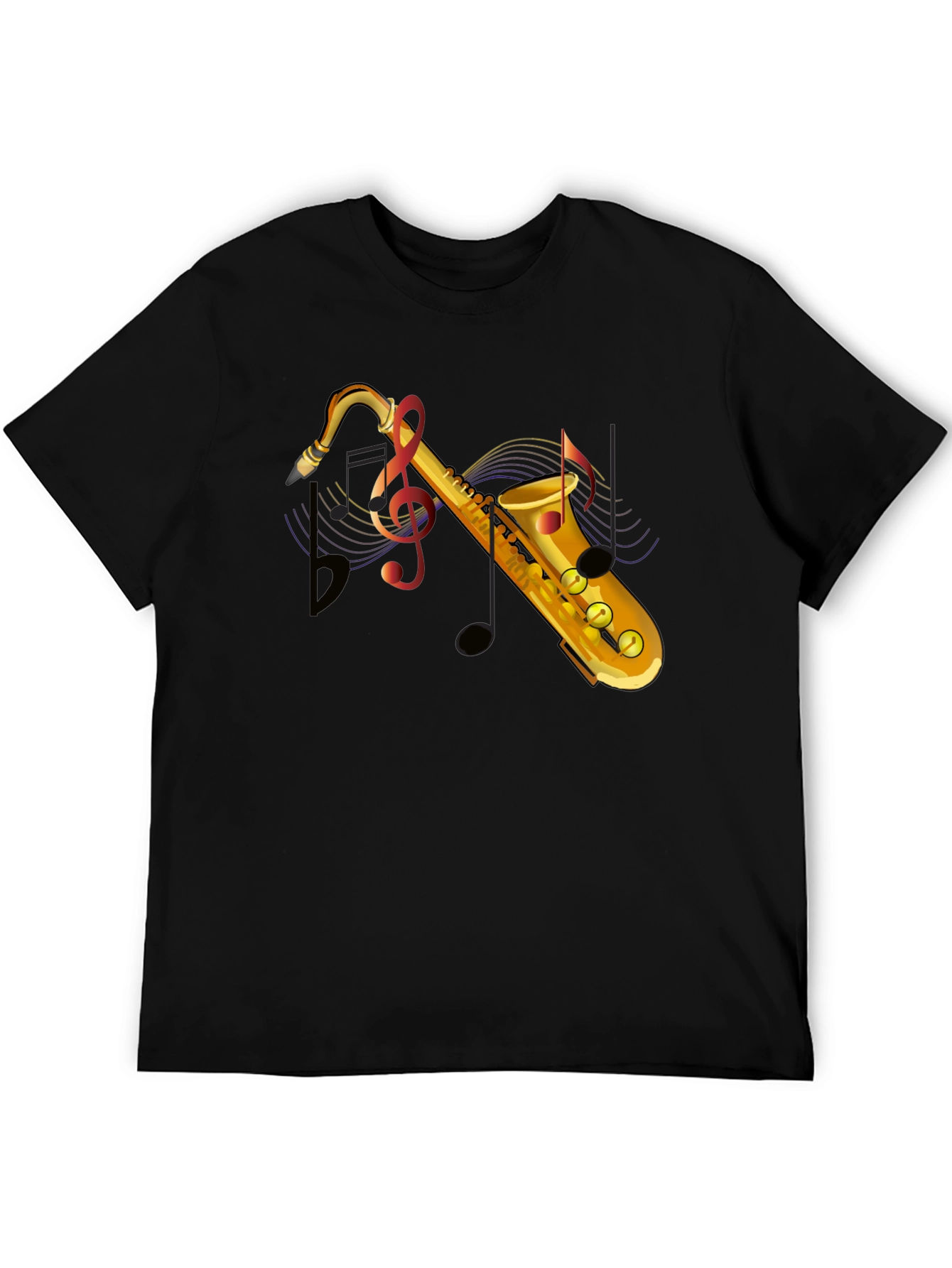 Black Saxophone Graphic T-Shirt - Music Lover Tee view 5