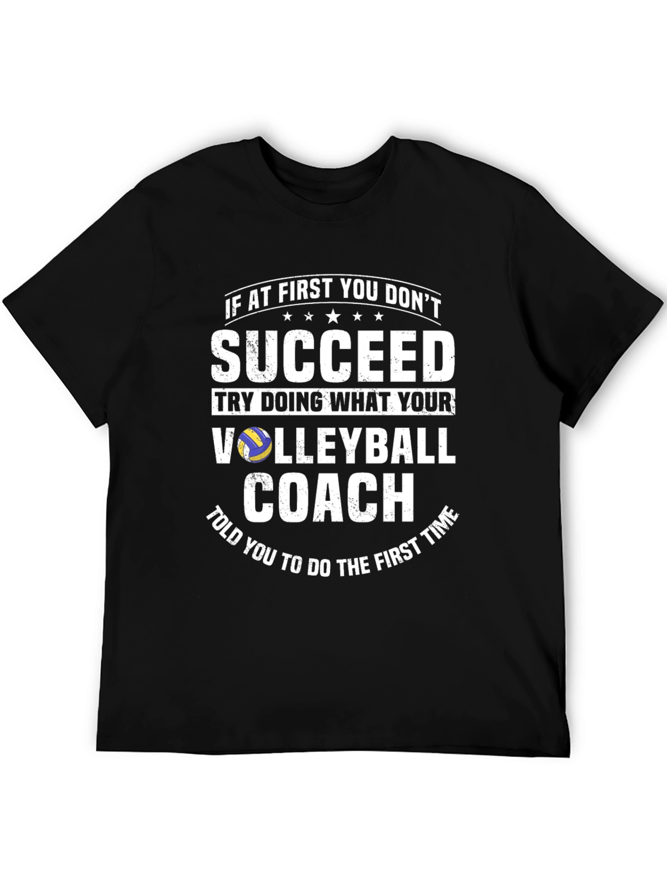 Black Volleyball Coach T-Shirt - Funny Team Sports Tee view 5