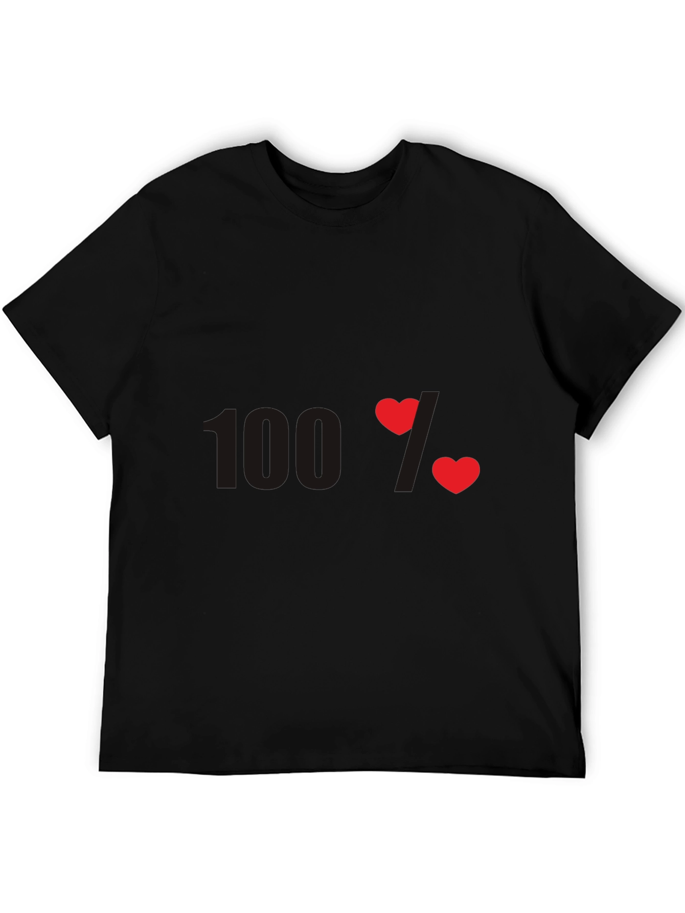 Black 100% Love Graphic T-Shirt - Heart Design view 5