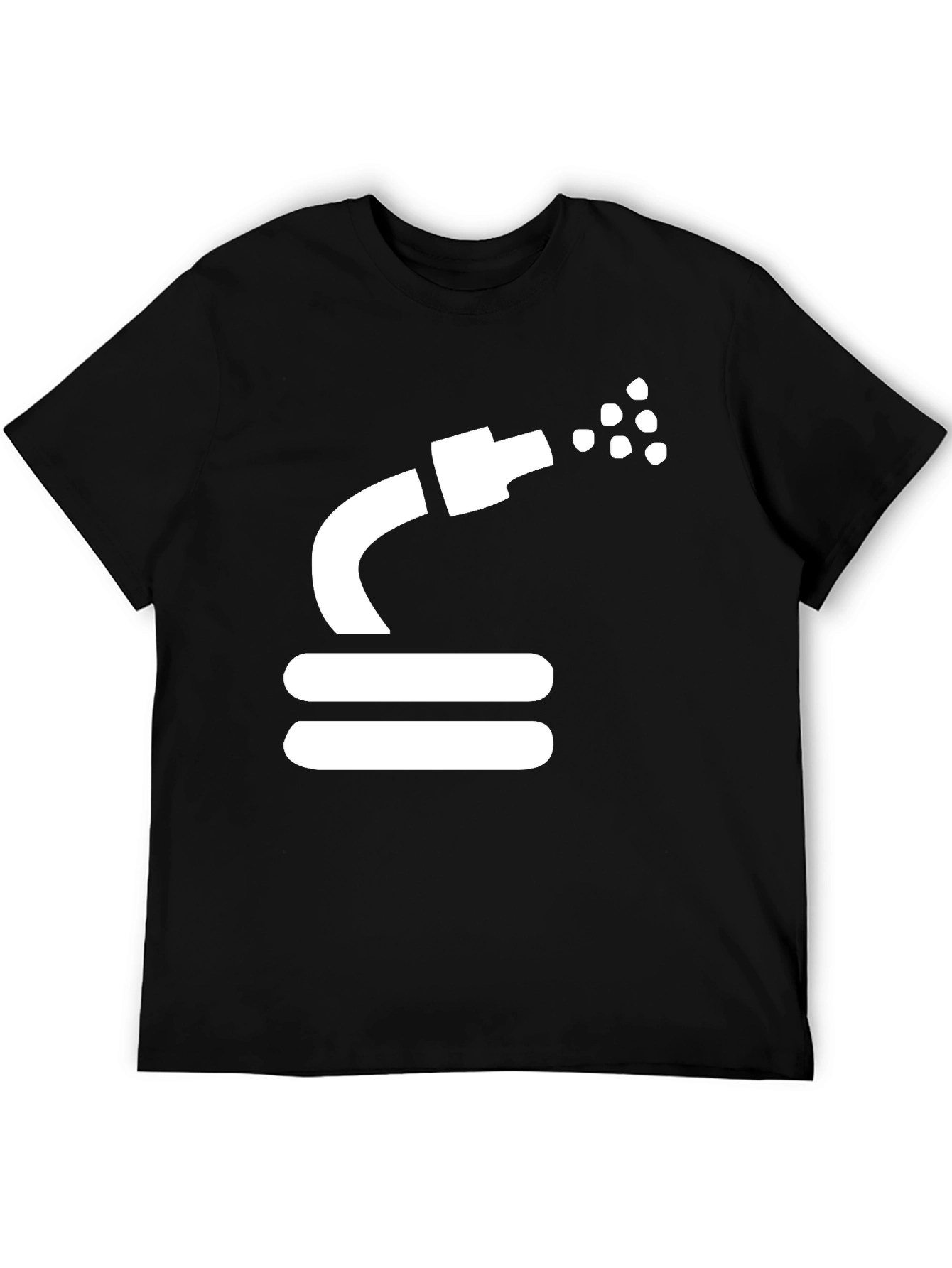 Black Black Graphic Tee: Funny Water Hose T-Shirt view 5