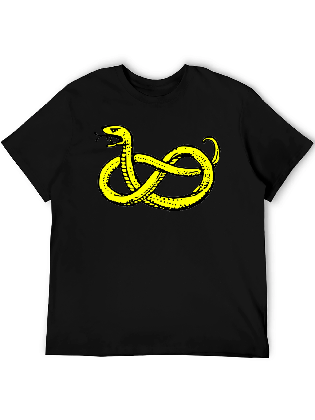 Black Black T-Shirt with Yellow Snake Graphic view 5