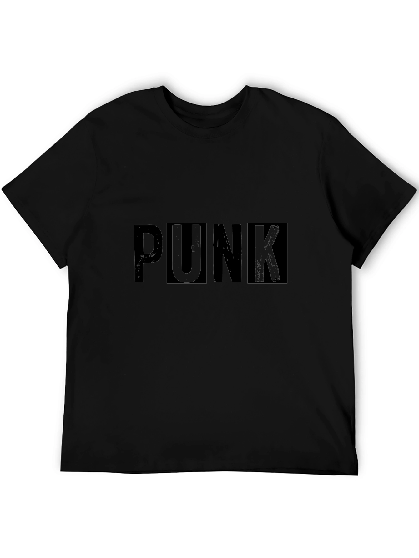 Black Edgy 'Punk' Graphic Black T-Shirt view 5