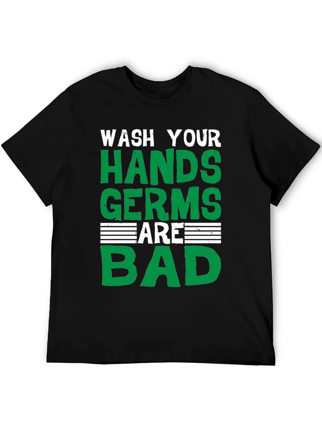 Black Wash Your Hands T-Shirt: Germs Are Bad view 5