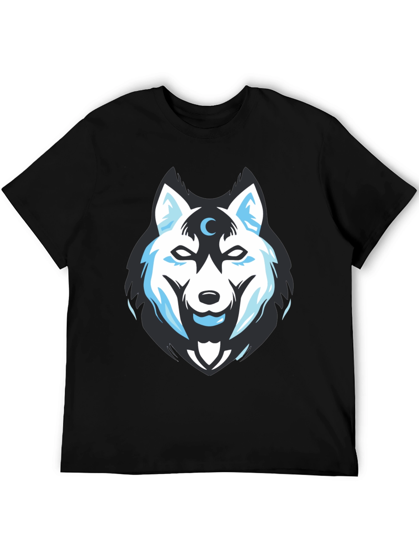 Black Wolf Moon Graphic Tee - Black Cotton Blend view 5