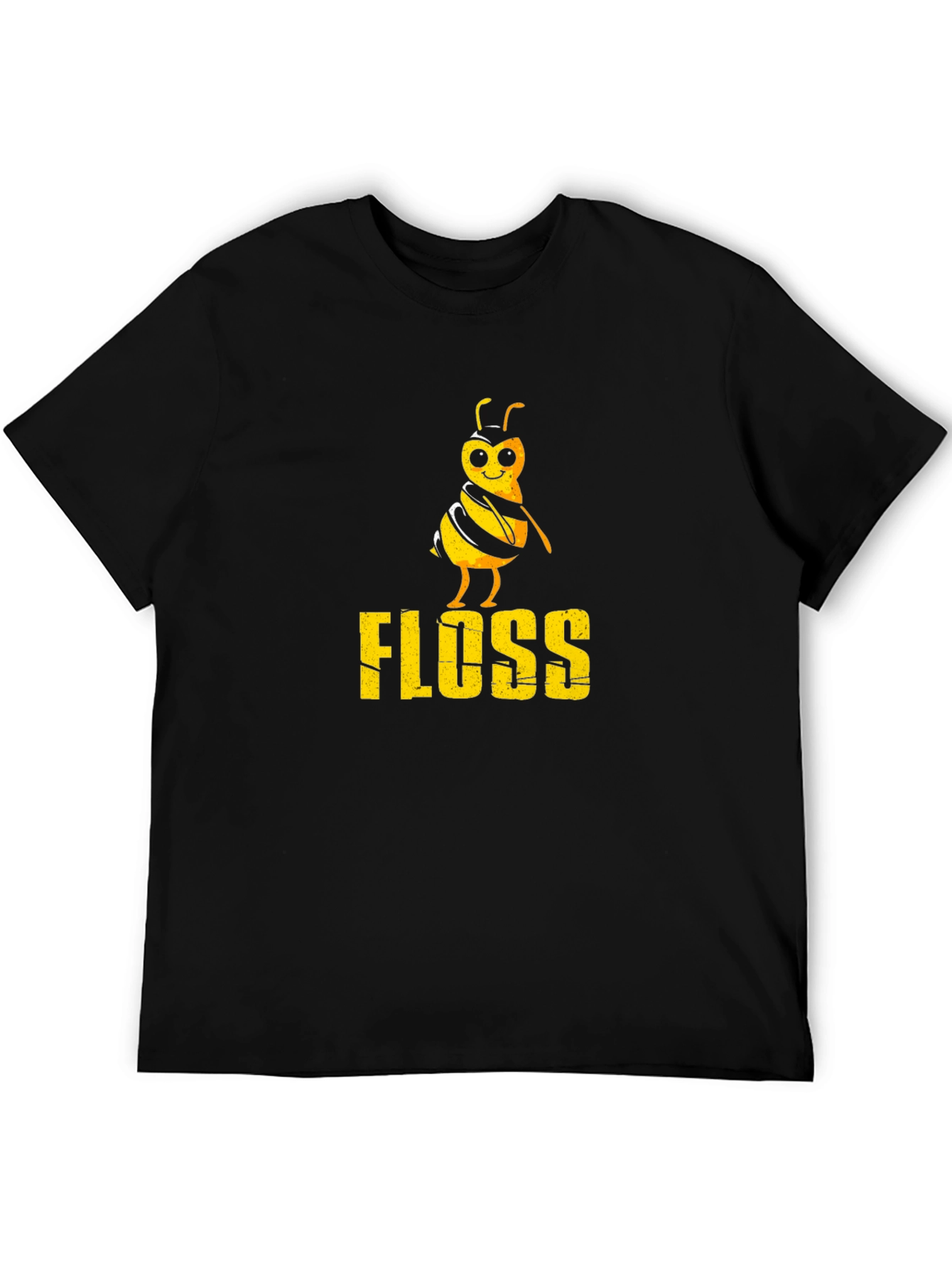 Black Floss Bee Graphic Tee - Black Cotton T-Shirt view 5