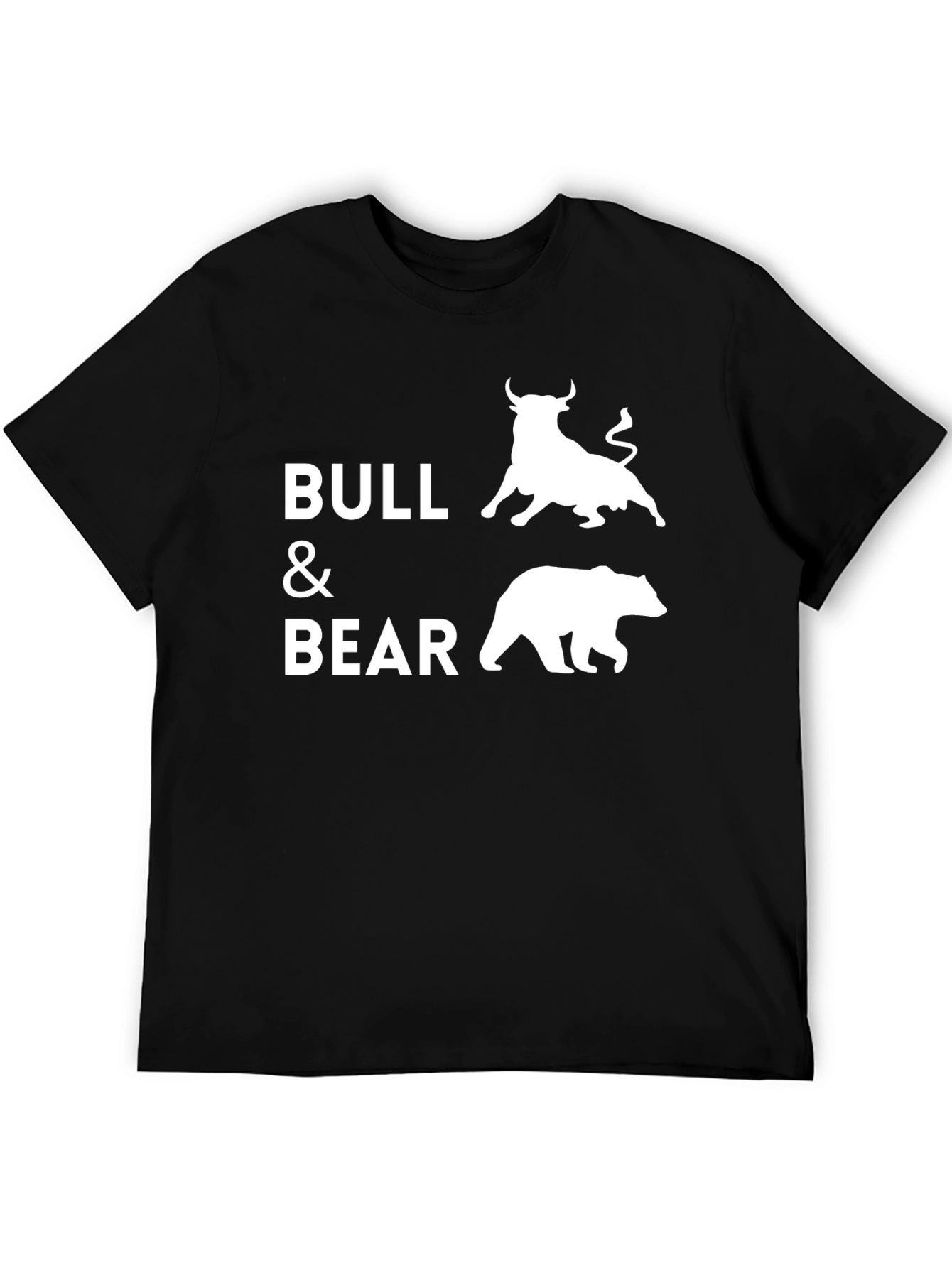 Black Bull and Bear Graphic Tee - Stock Market T-Shirt view 5
