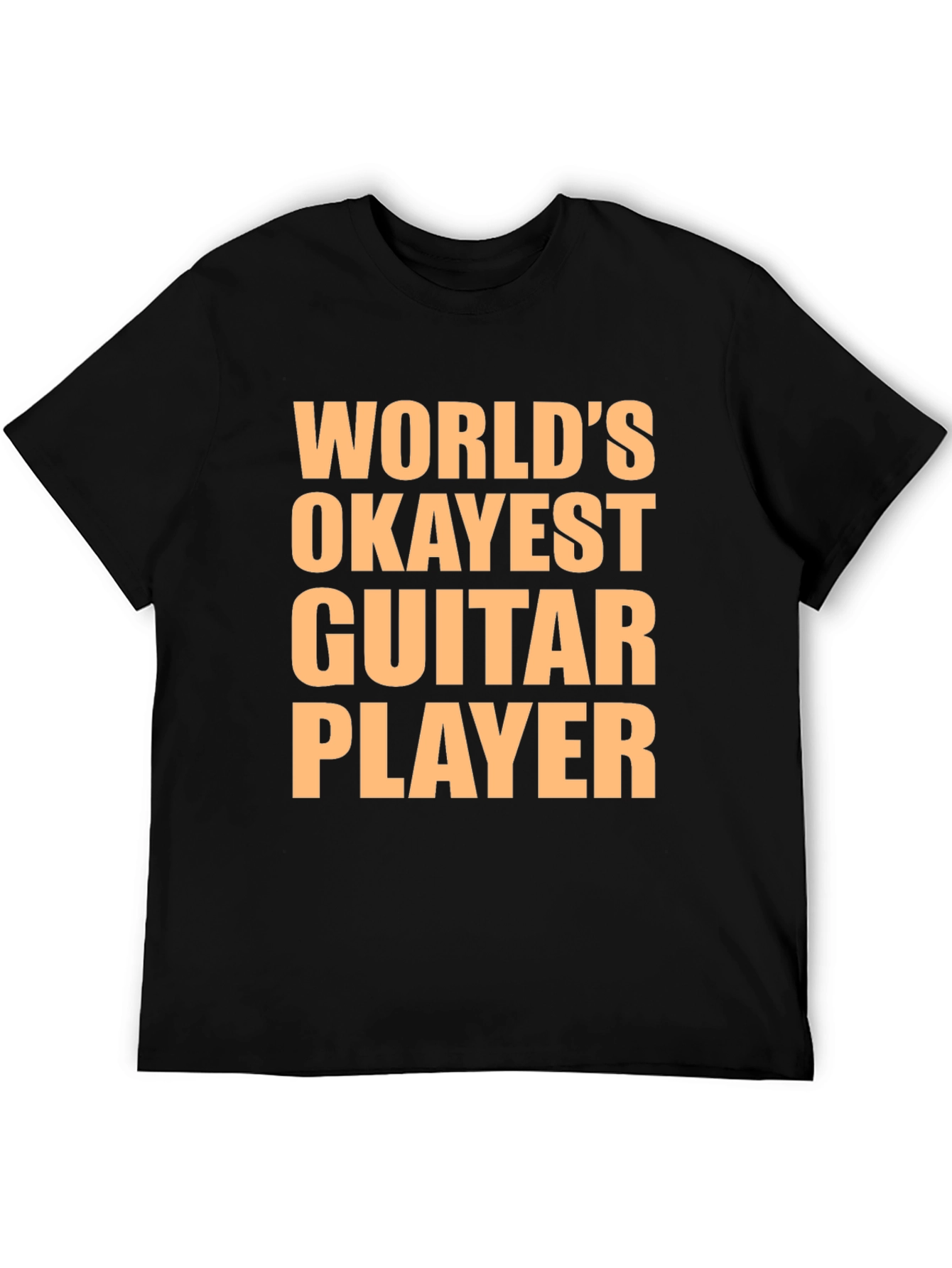 Black World's Okayest Guitar Player T-Shirt view 5