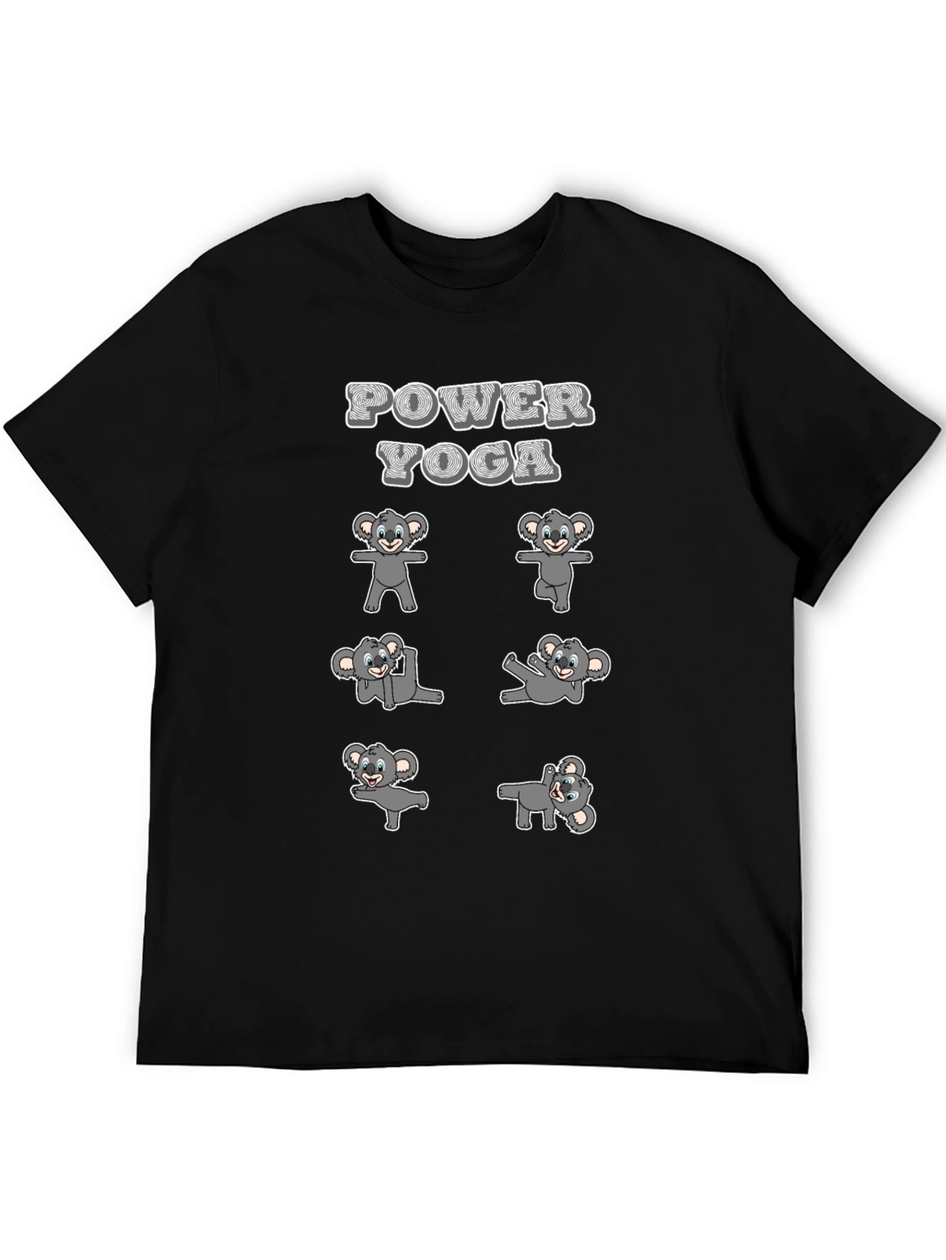 Black Koala Power Yoga Black T-Shirt view 5