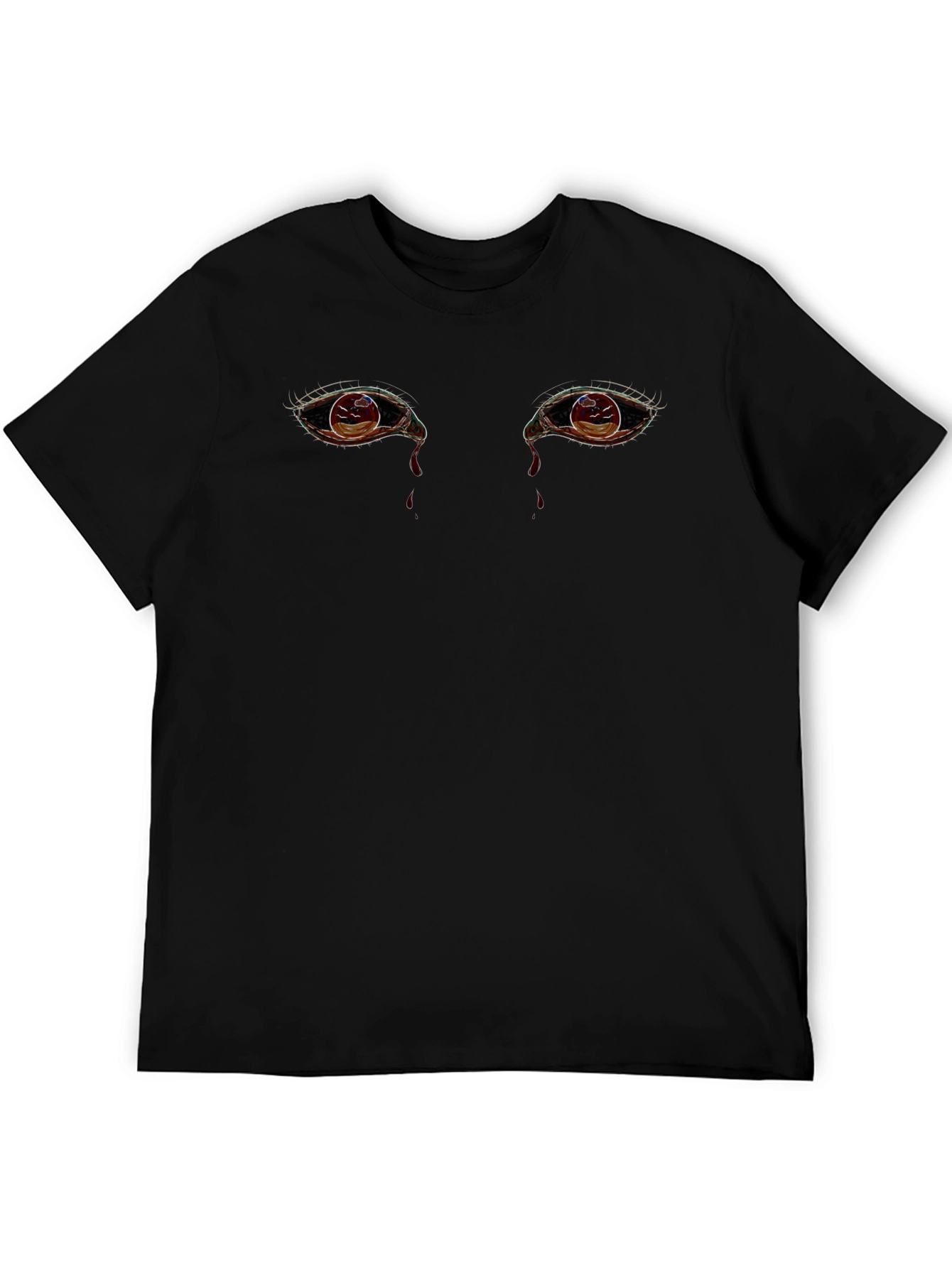 Black Bleeding Eyes Graphic Tee - Unique Design view 5