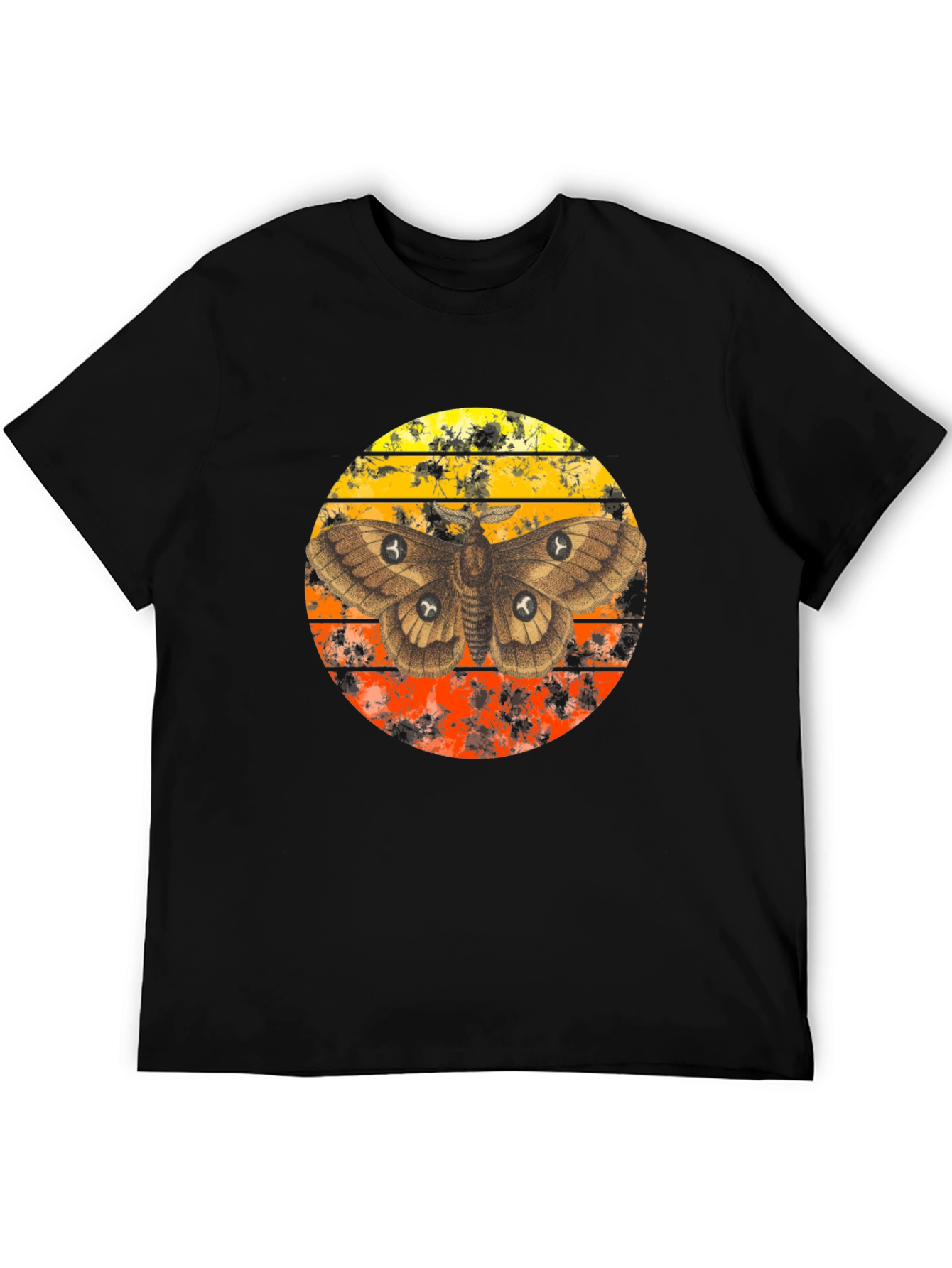 Black Moth Sunset Graphic T-Shirt view 5