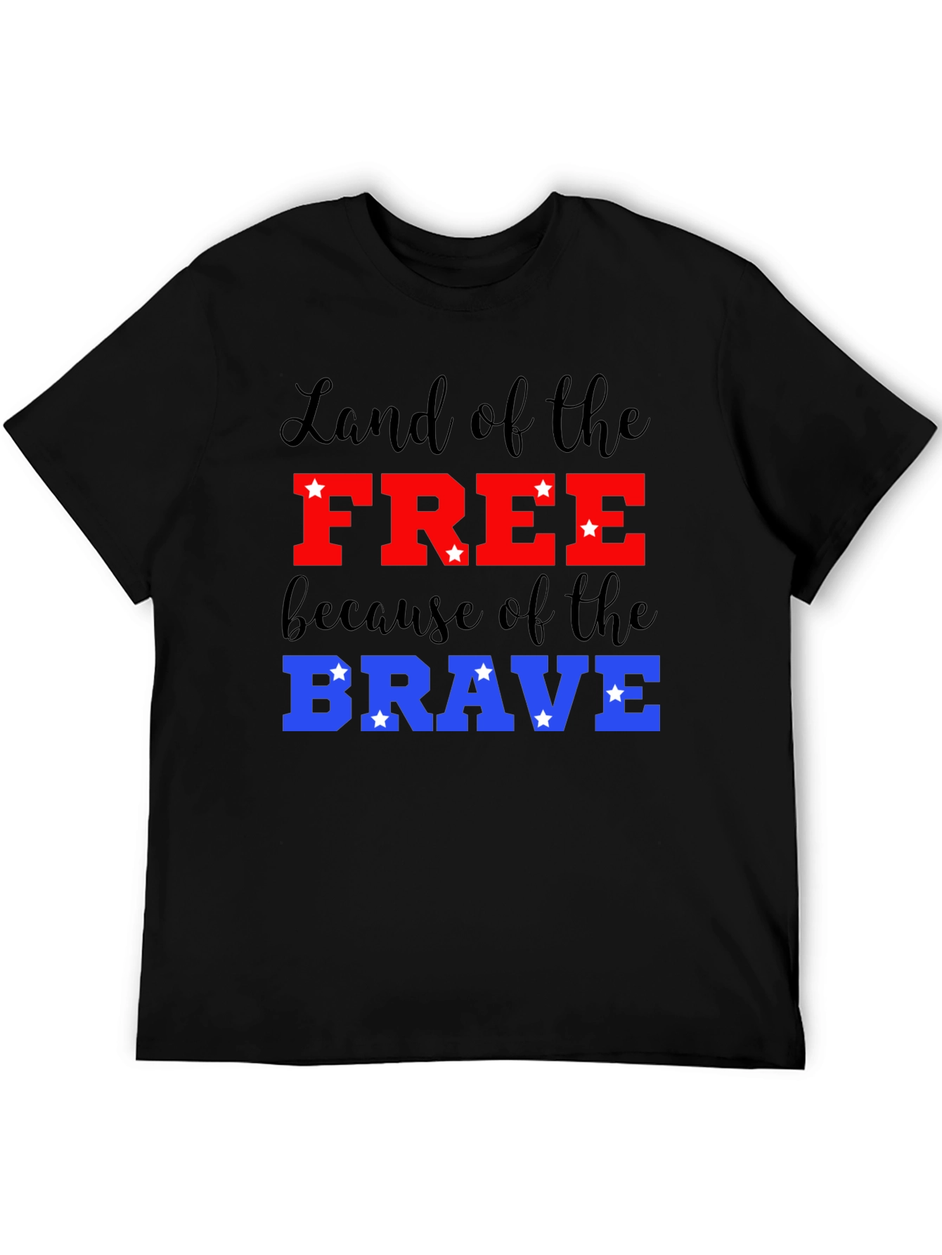 Black Patriotic Land of the Free T-Shirt view 5
