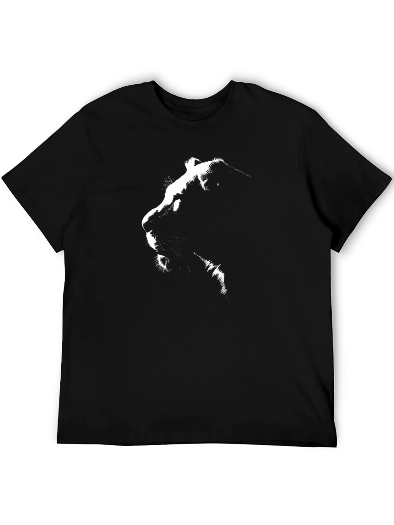 Black Lion Silhouette Black Graphic Tee view 5