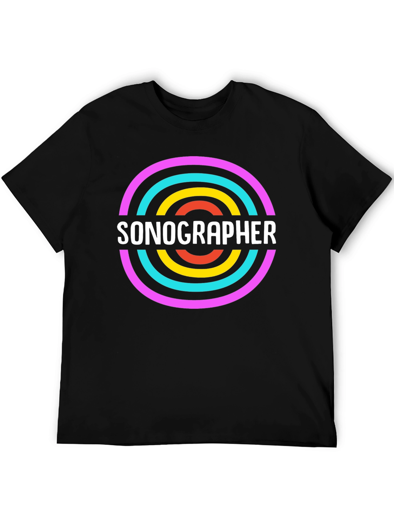 Black Sonographer Graphic Tee - Medical Profession Apparel view 5