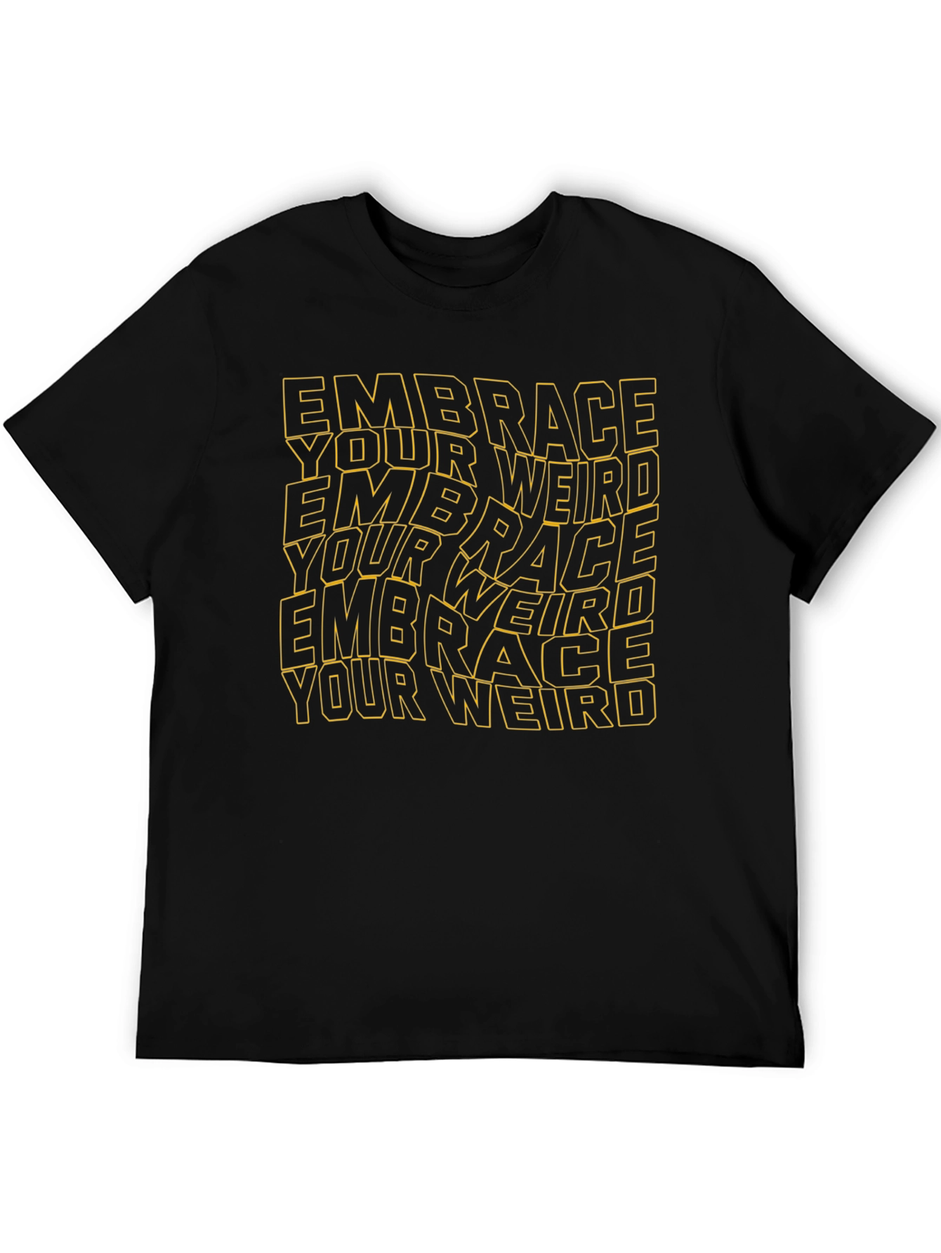 Black Embrace Your Weird Black Graphic T-Shirt view 5