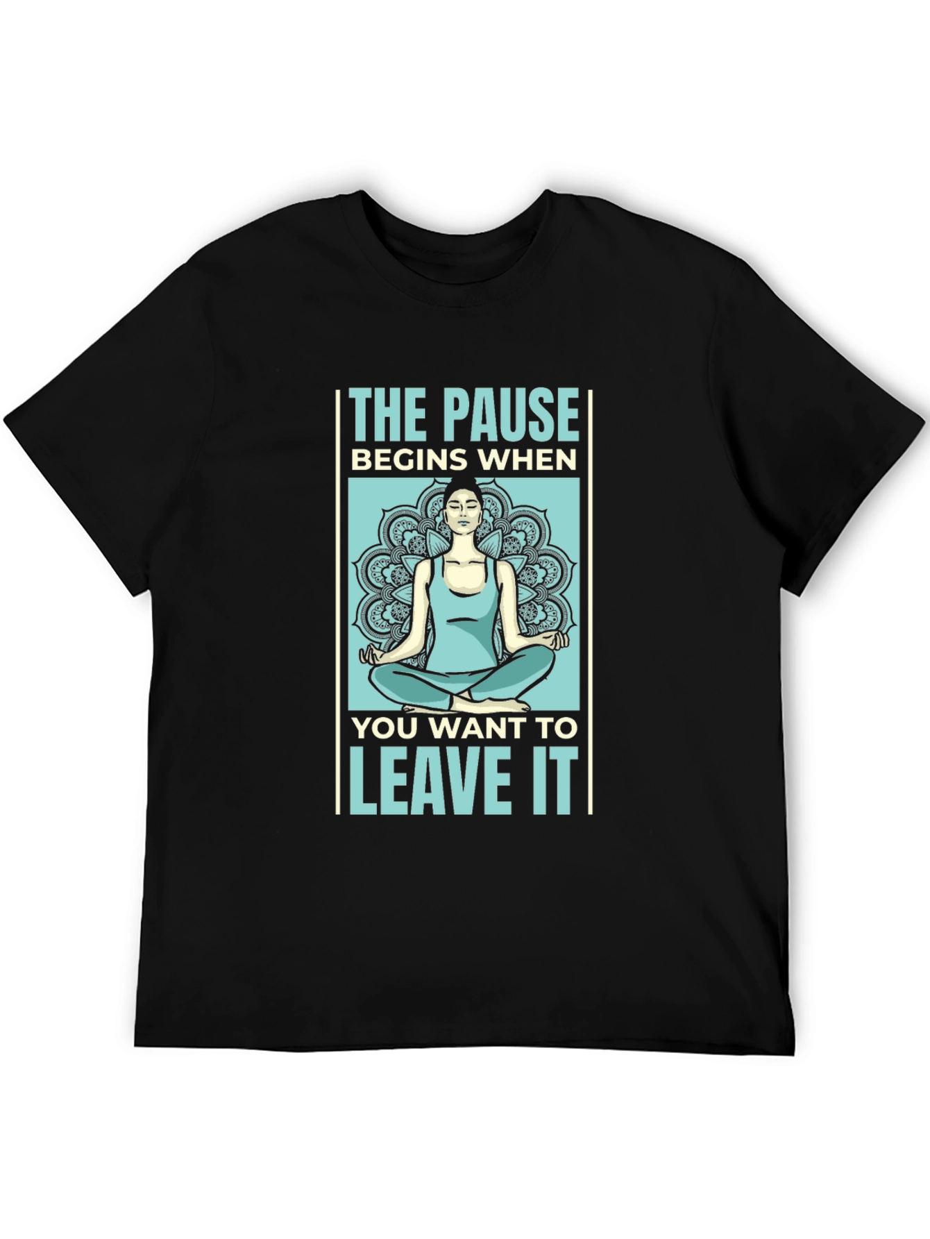 Black Yoga Meditation T-Shirt - The Pause view 5