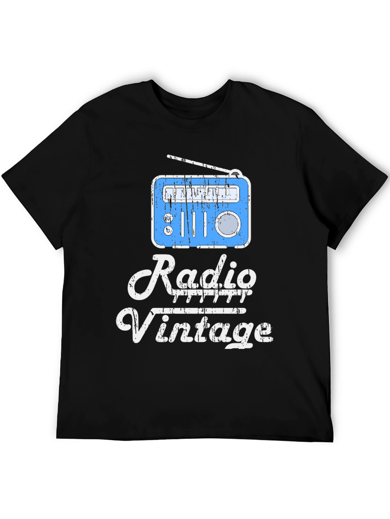 Black Vintage Radio T-Shirt - Retro Style view 5