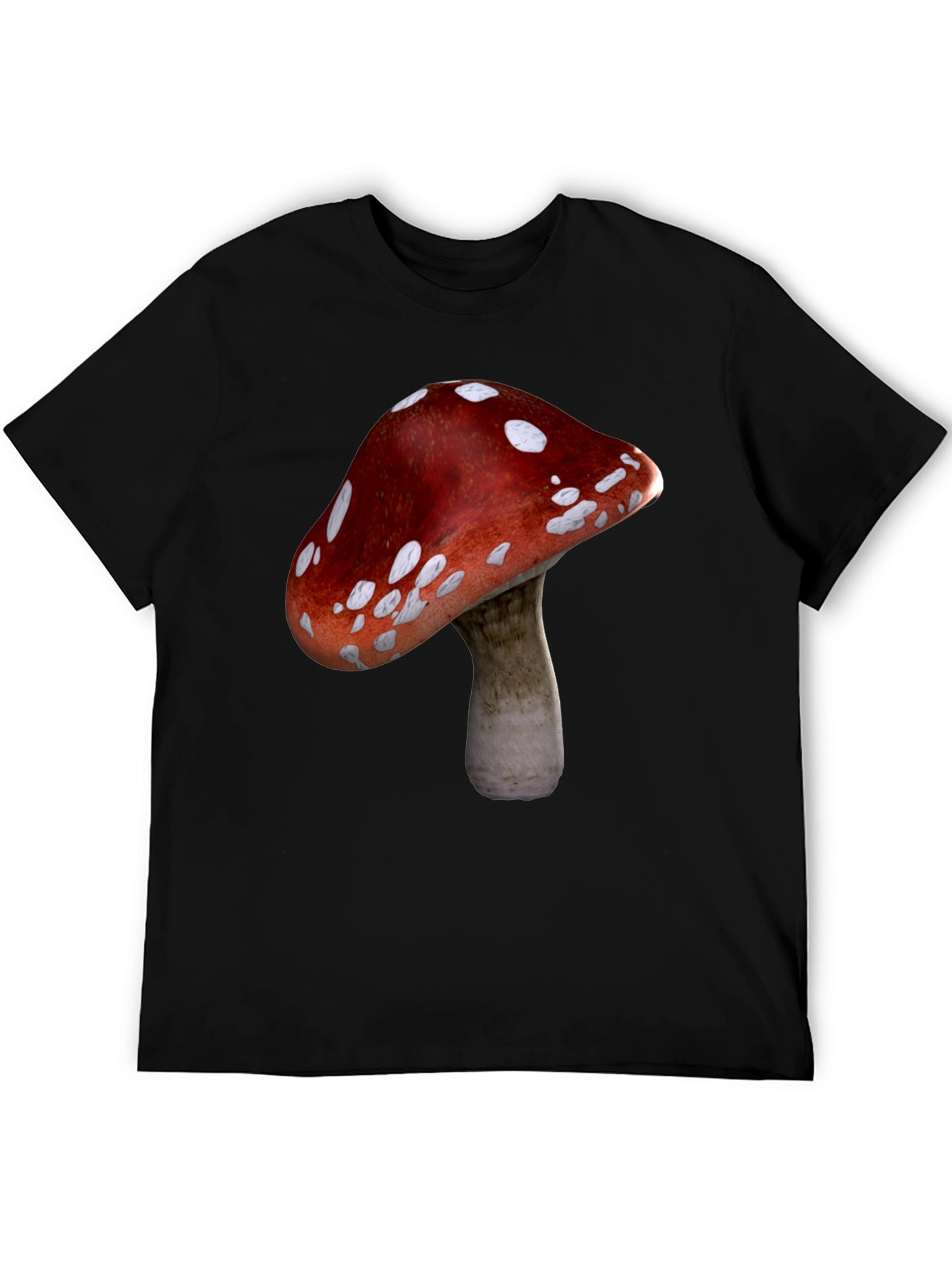 Black Mushroom Graphic Black T-Shirt view 5