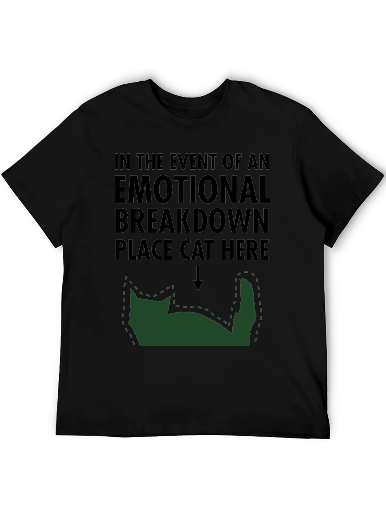 Black Emotional Breakdown Cat T-Shirt view 5