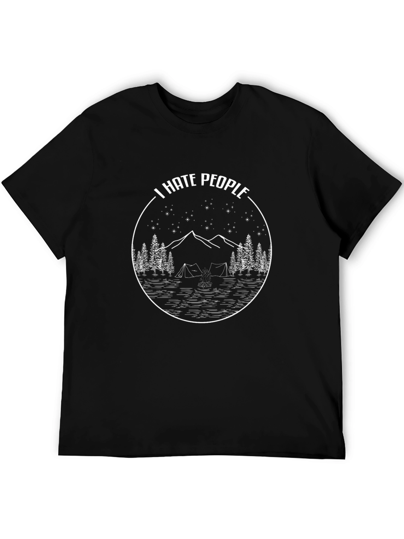 Black I Hate People Camping T-Shirt view 5