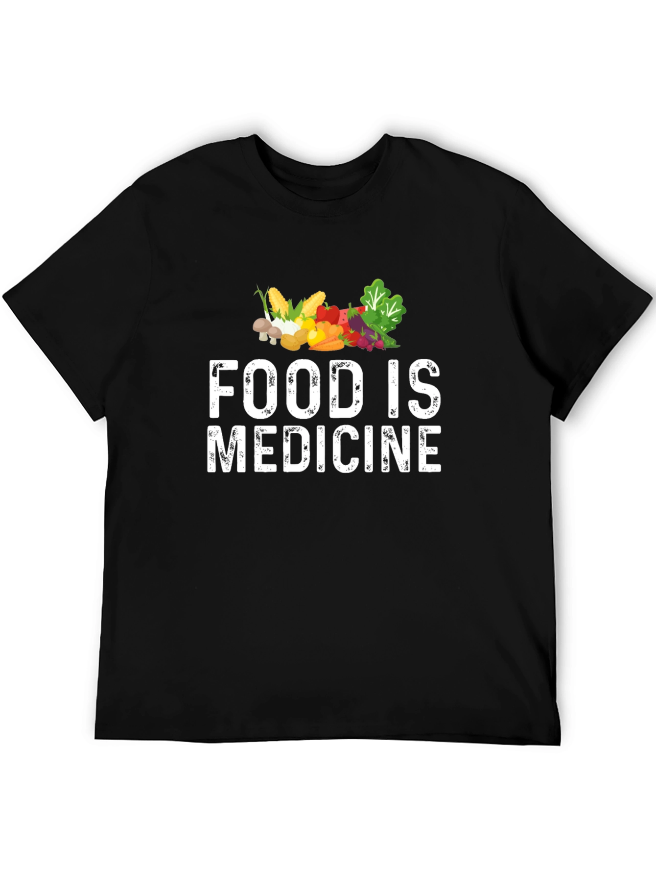 Black Food is Medicine T-Shirt - Black, Healthy Living Apparel view 5