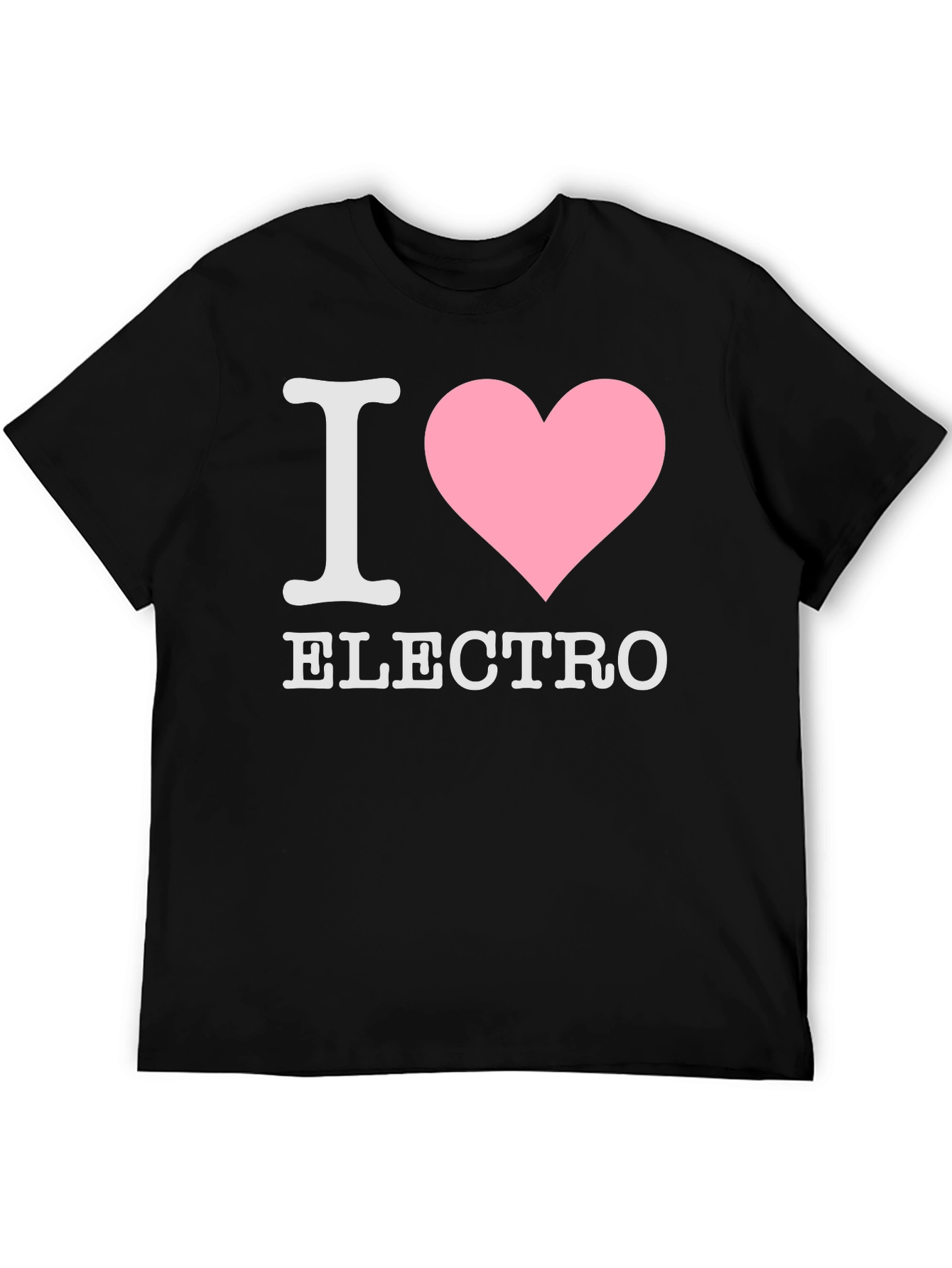 Black I Heart Electro T-Shirt - Black Cotton Tee view 5