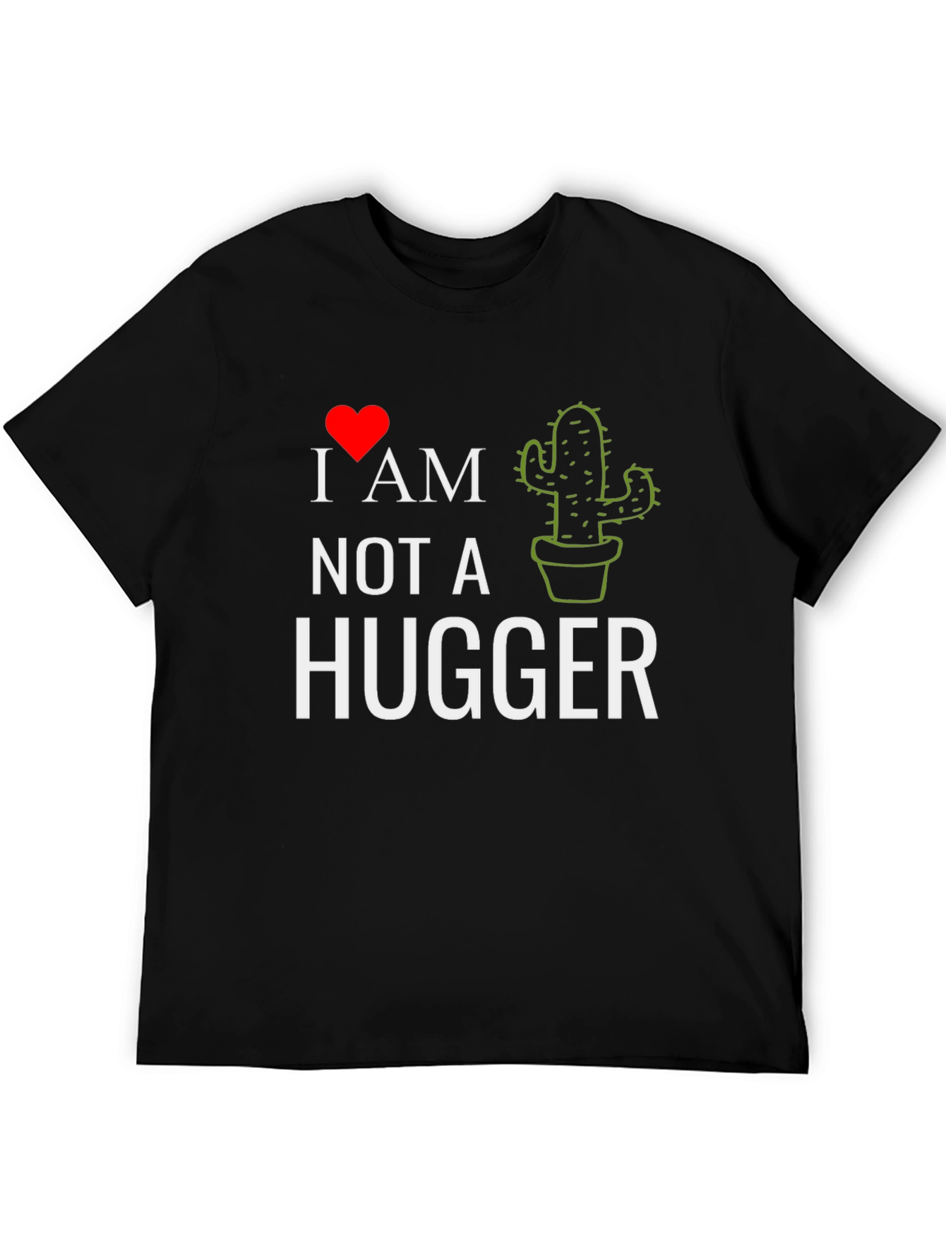 Black I Heart Cactus - Not A Hugger Tee view 5
