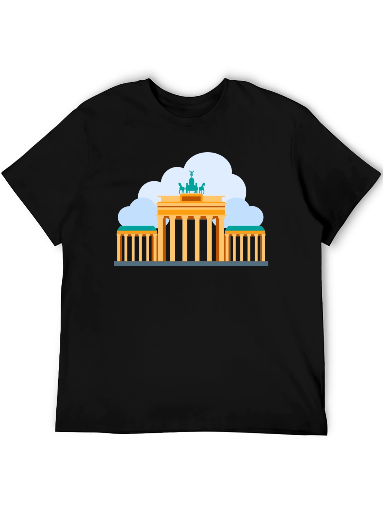 Black Berlin Brandenburg Gate Black T-Shirt view 5