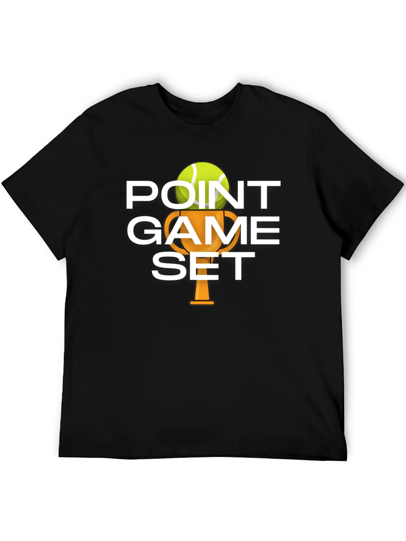 Black Tennis Point Game Set T-Shirt view 5