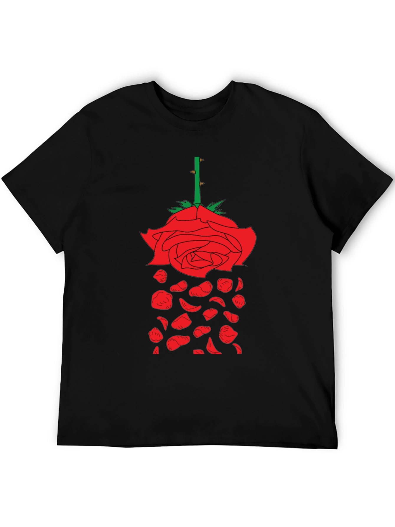 Rose Graphic T-Shirt - Unique Falling Petals Design - 5