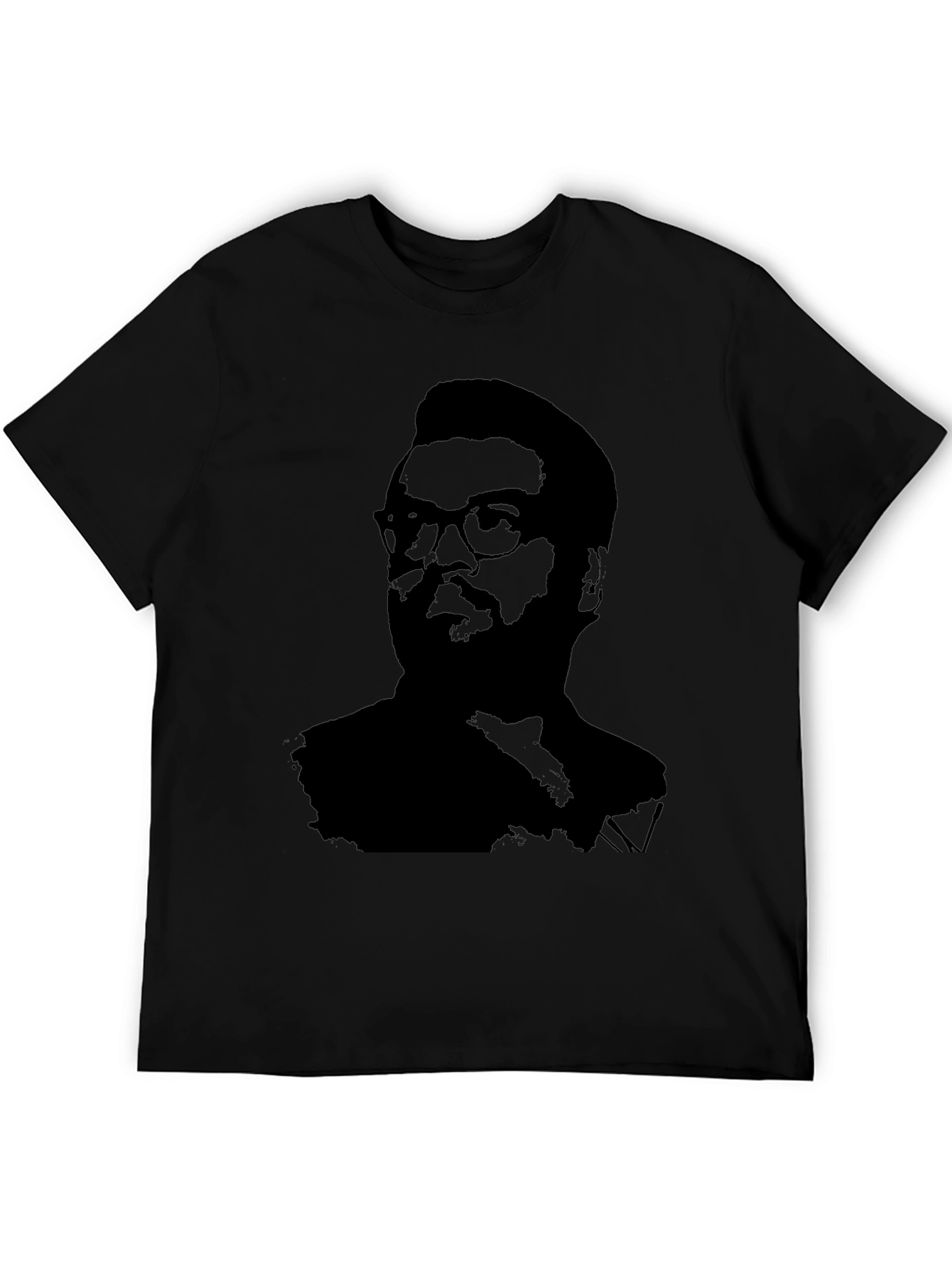 Black Silhouette Portrait Black T-Shirt view 5