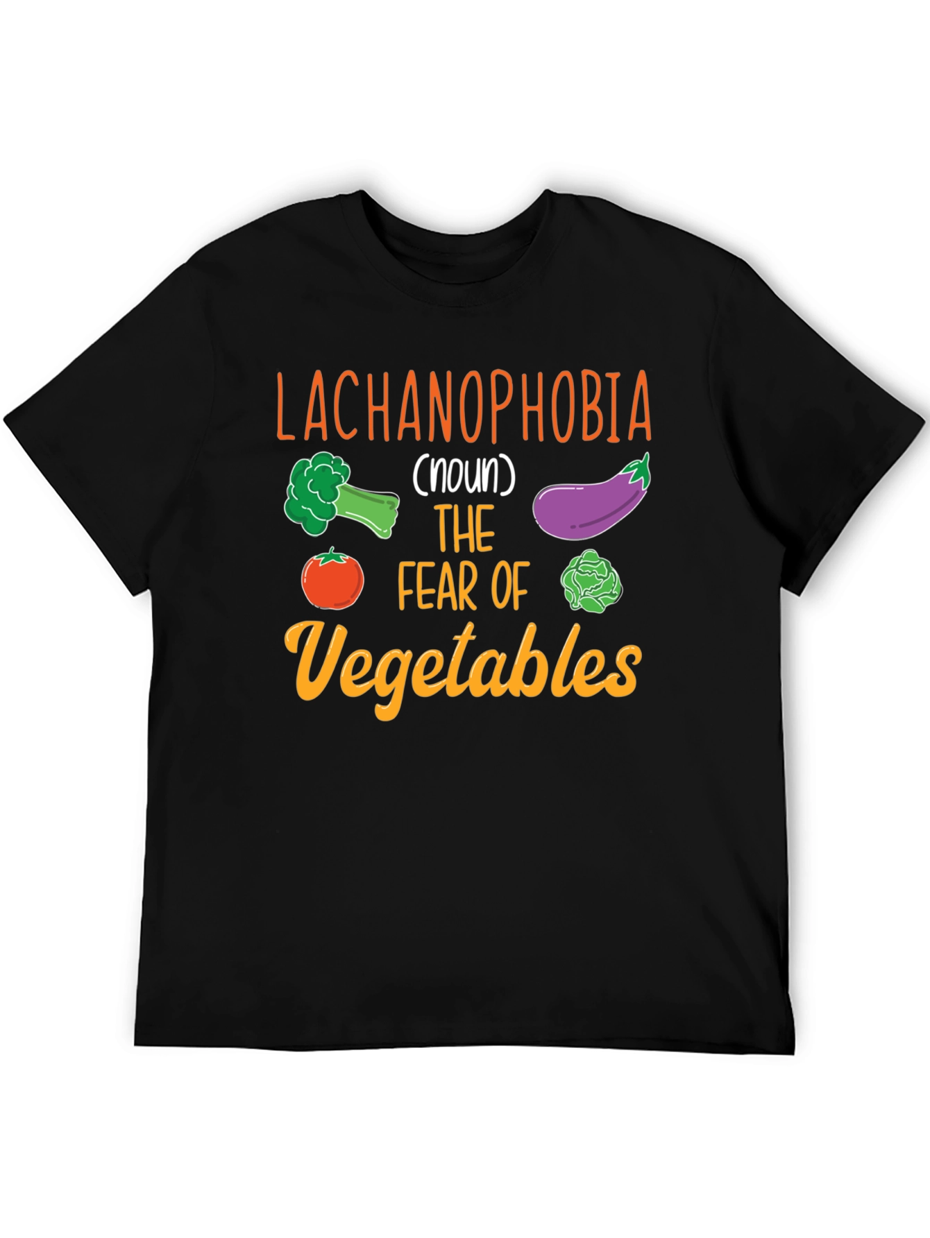 Black Lachanophobia Vegetable Fear T-Shirt view 5