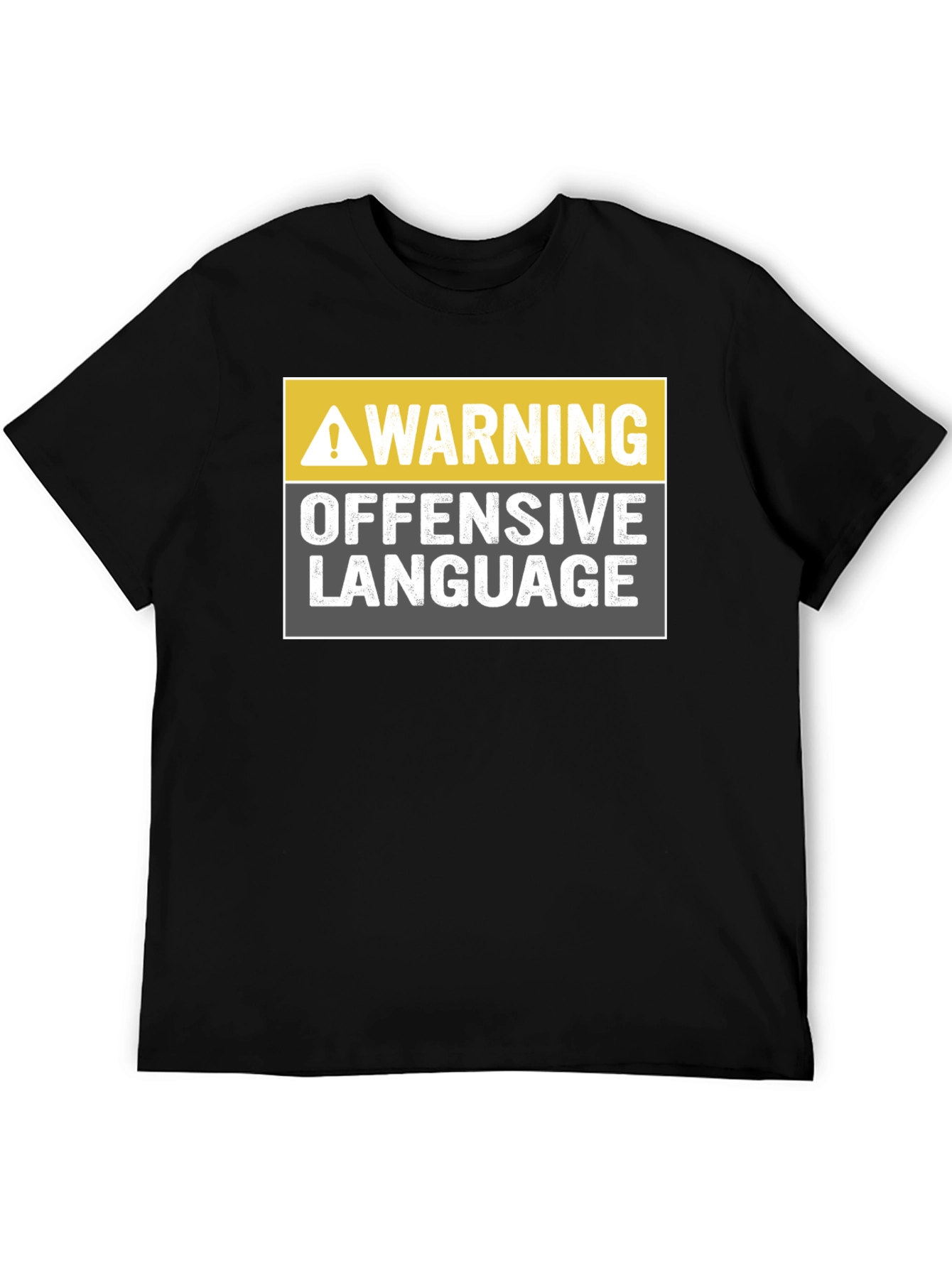 Black Warning Offensive Language T-Shirt view 5