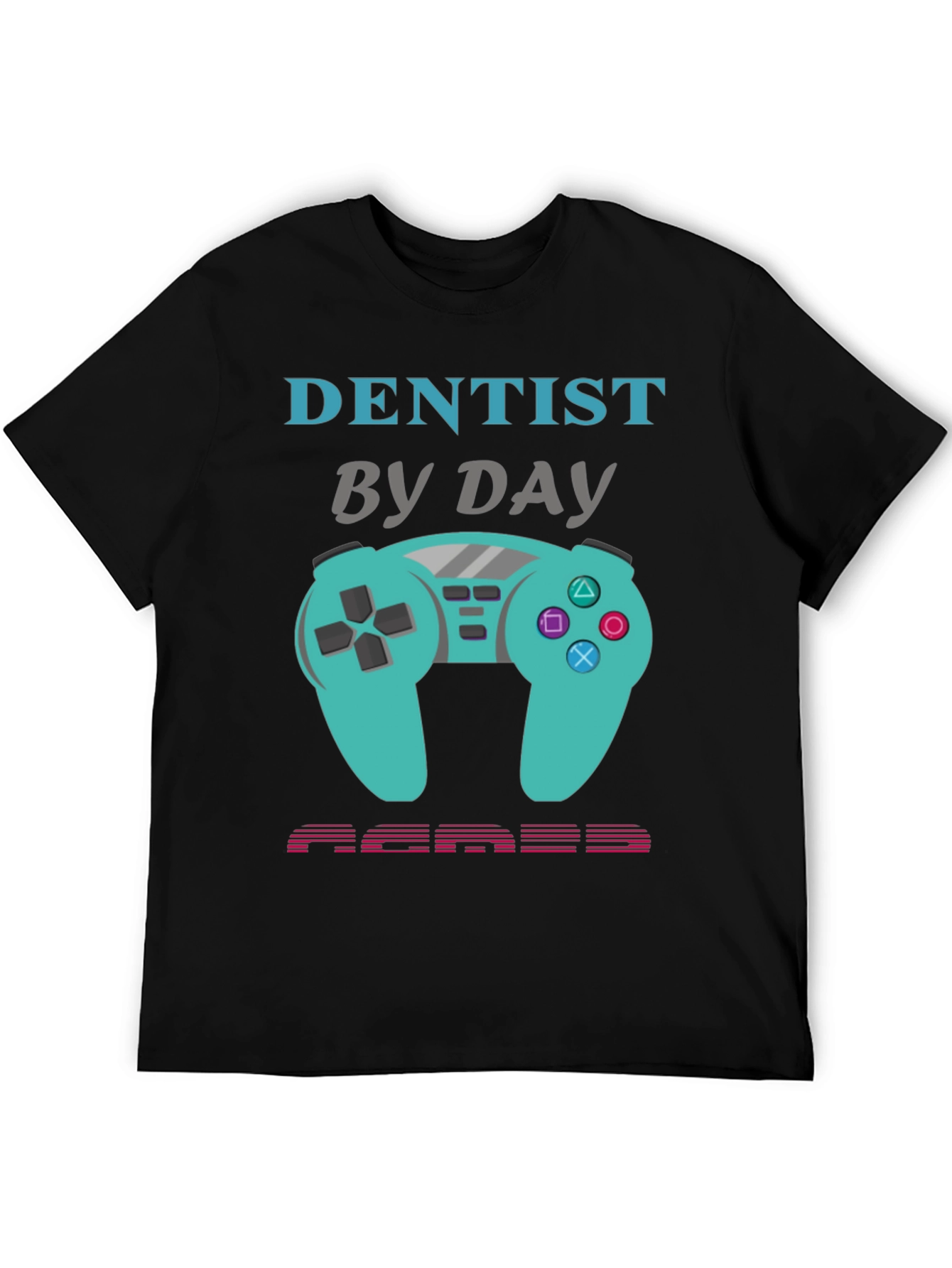 Black Dentist By Day Gamer By Night Graphic Tee view 5
