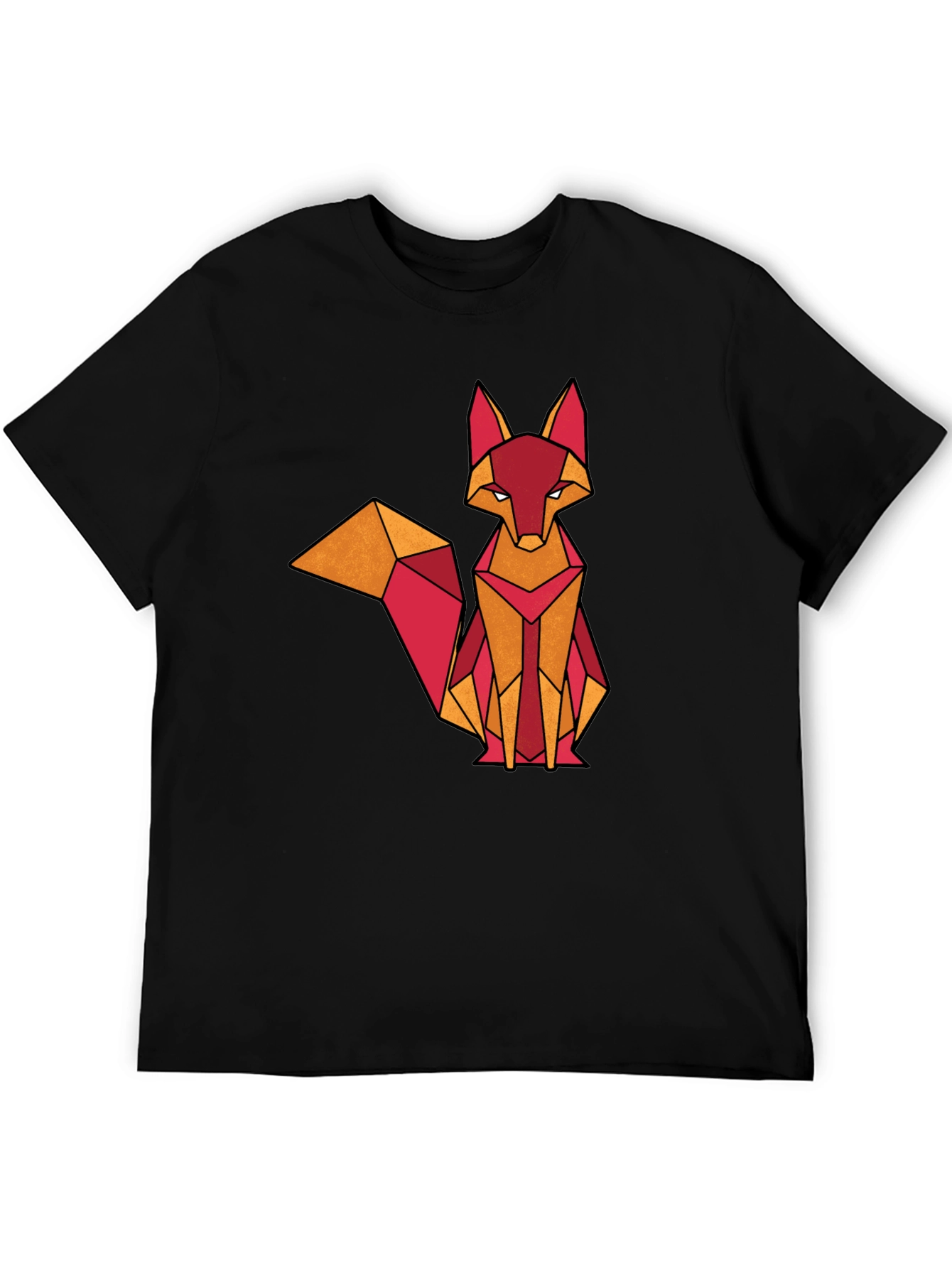 Black Geometric Fox Graphic Tee - Stylish & Modern view 5