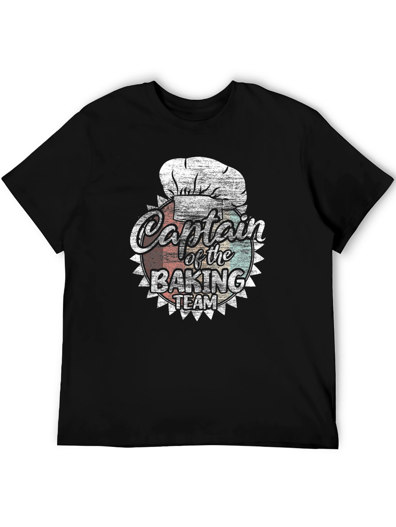 Black Captain of the Baking Team T-Shirt - Retro Chef Tee view 5